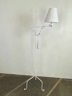 Antique Wrought Iron Bridge Floor Lamp