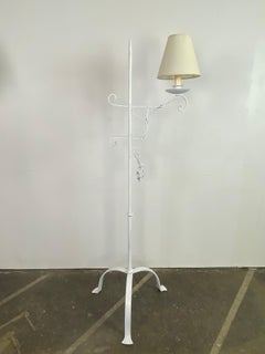 Antique Wrought Iron Bridge Floor Lamp
