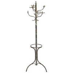 Antique Wrought Iron Coat Rack