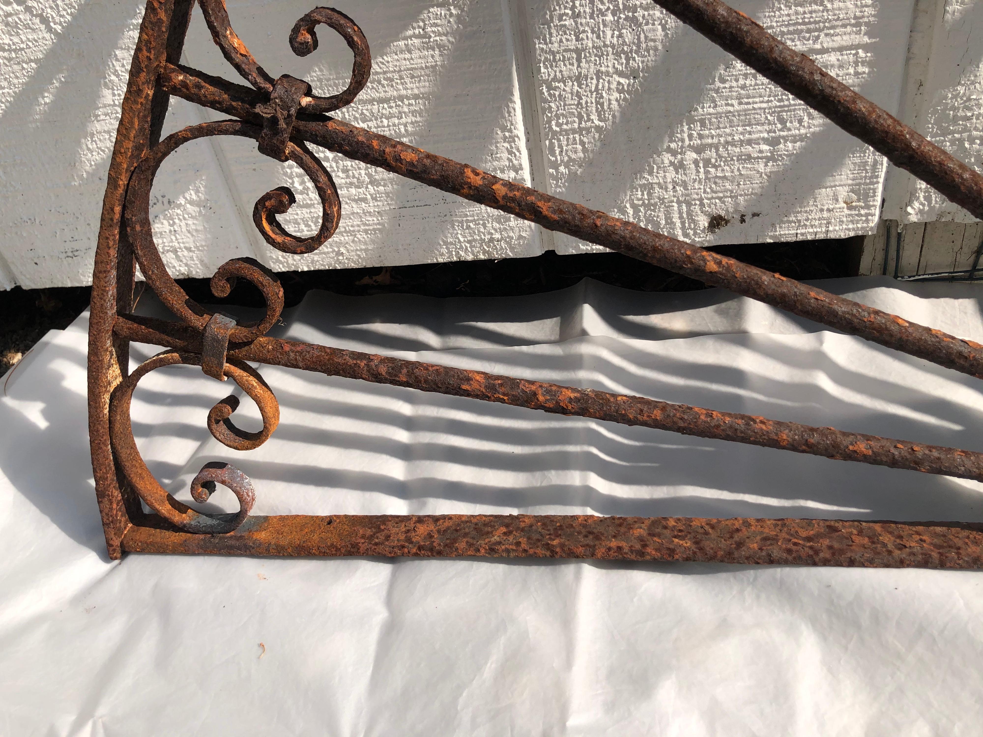 Antique Wrought Iron Decorative Transom For Sale 3