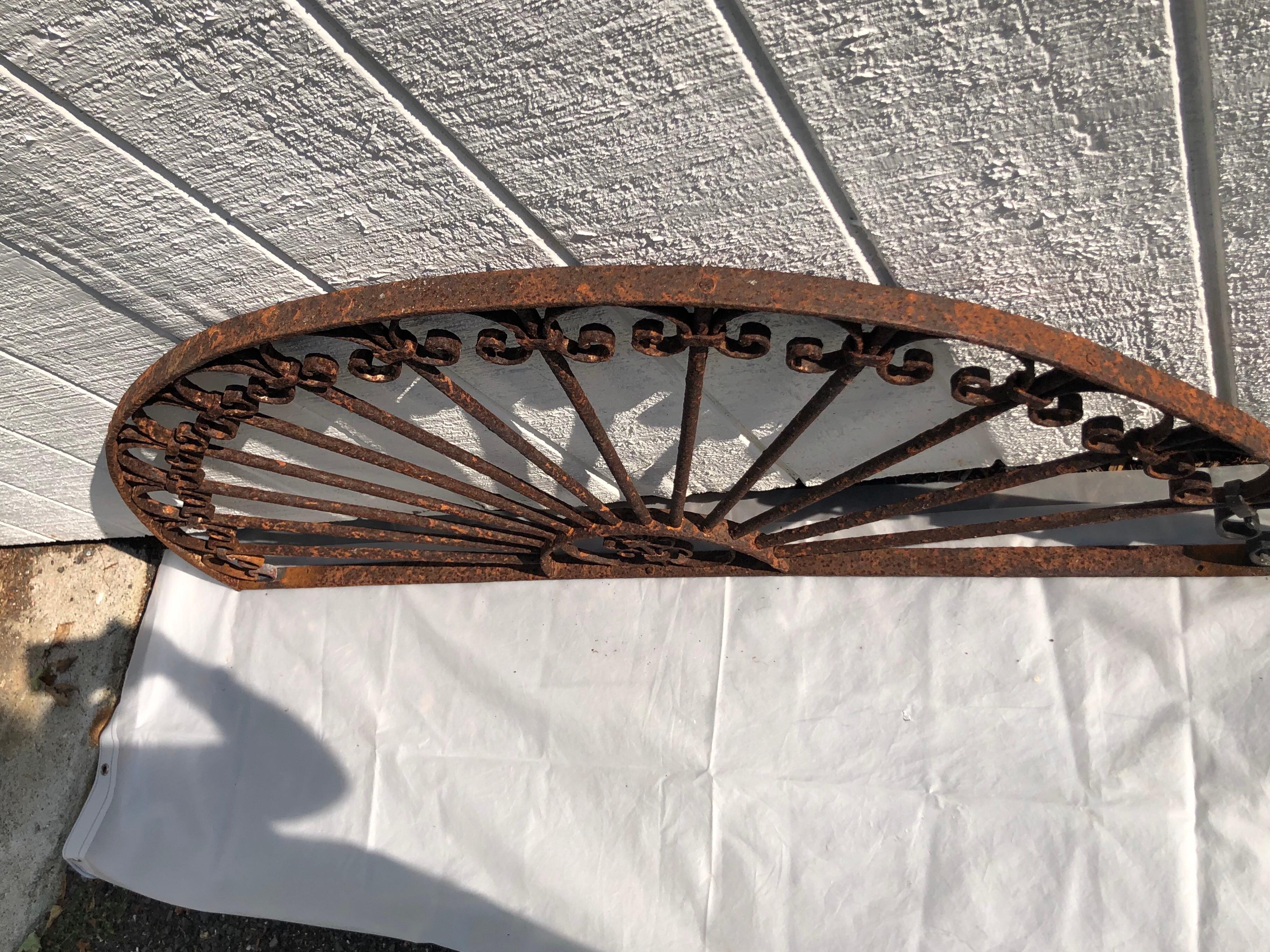 Antique Wrought Iron Decorative Transom For Sale 7