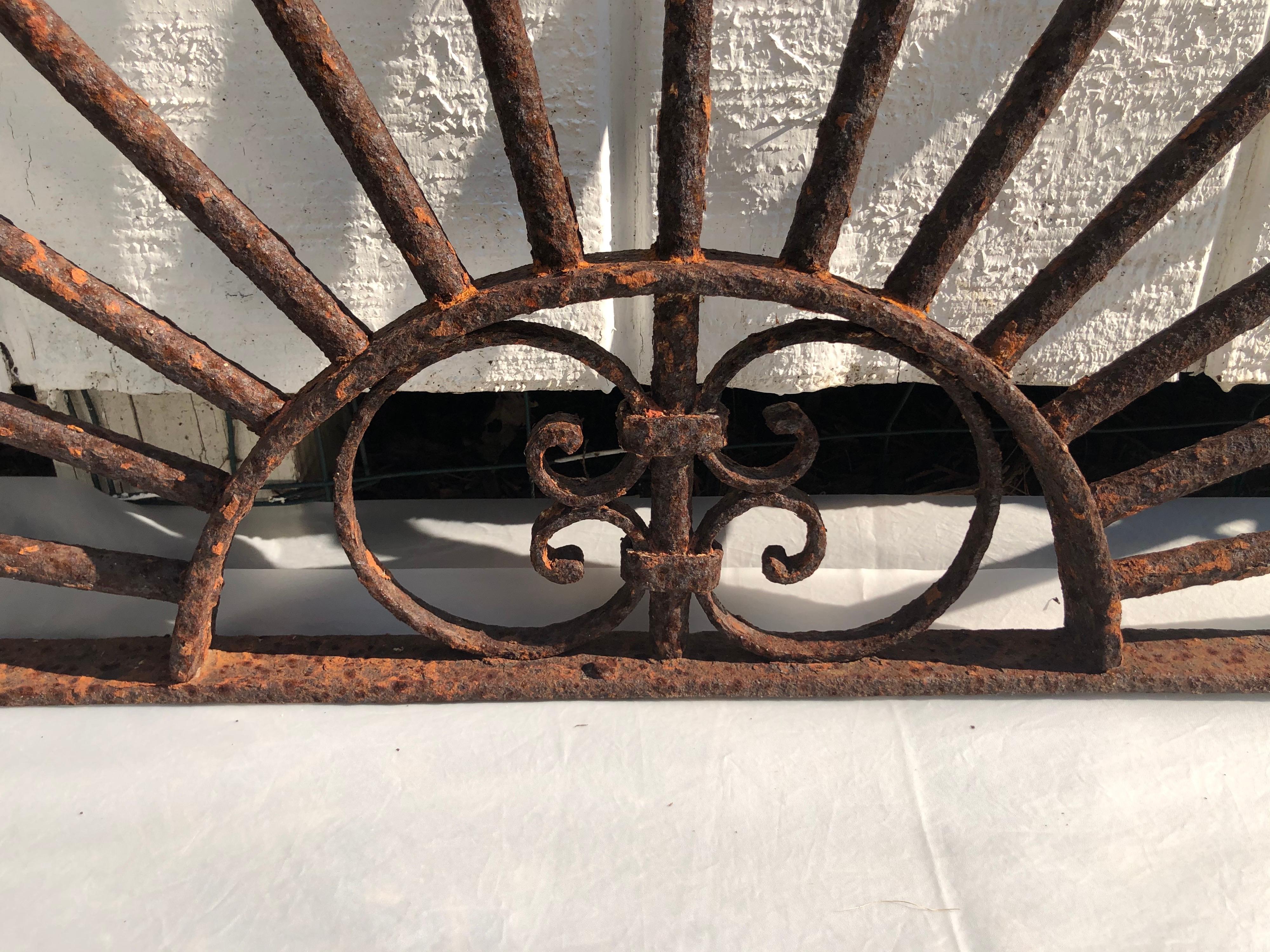 Antique Wrought Iron Decorative Transom For Sale 10