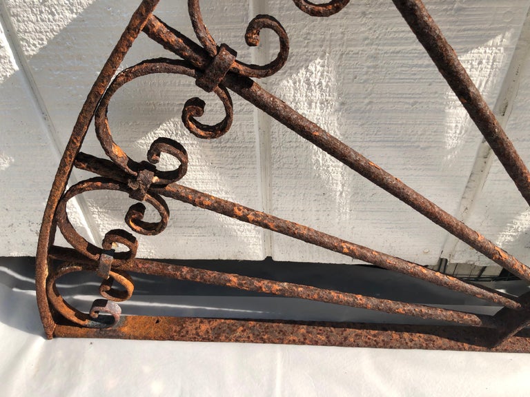 Antique Wrought Iron Decorative Transom For Sale at 1stDibs