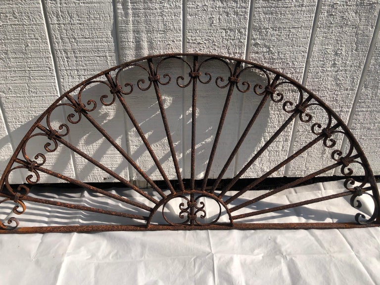 Antique Wrought Iron Decorative Transom For Sale at 1stDibs