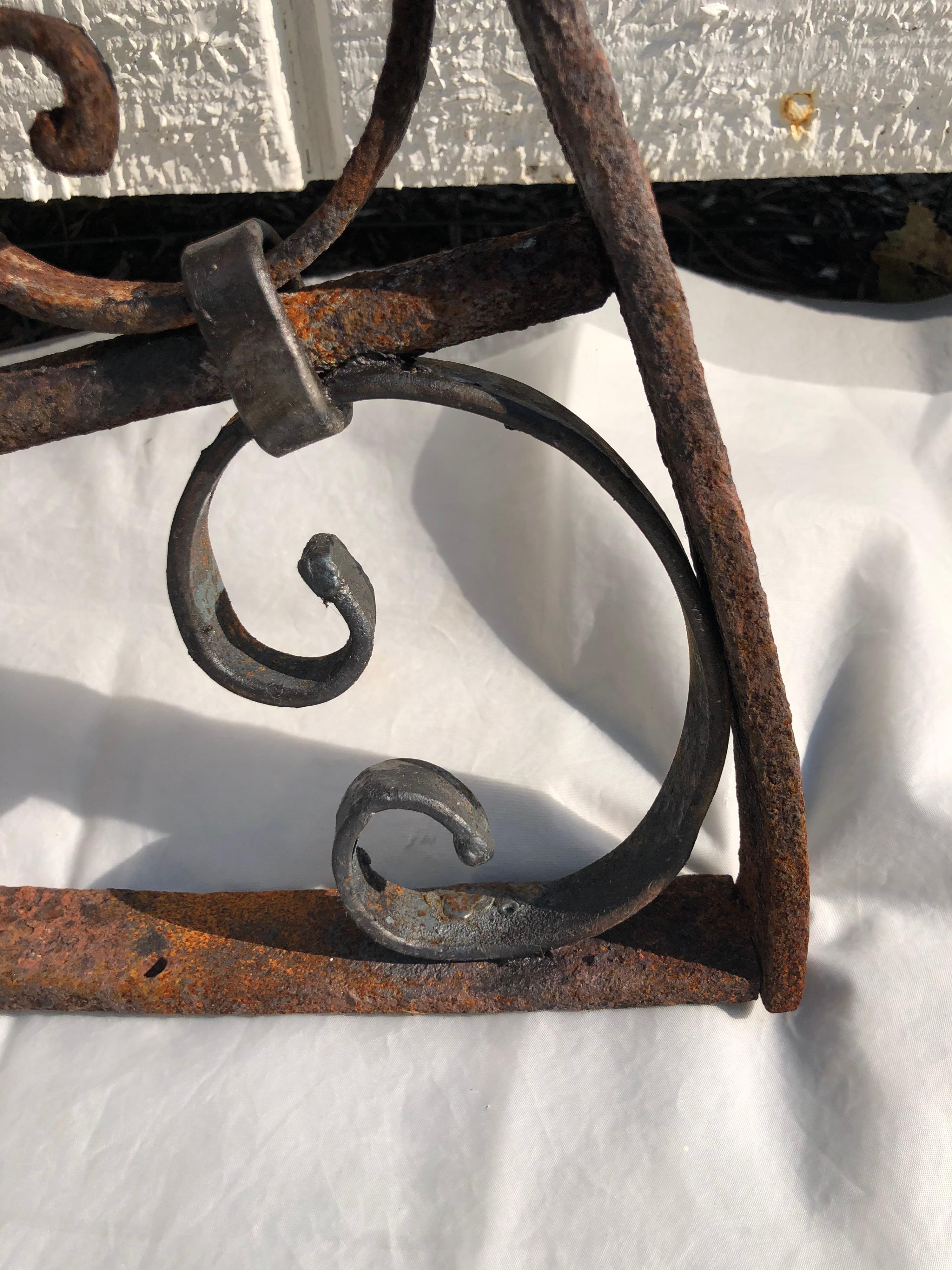 19th Century Antique Wrought Iron Decorative Transom For Sale