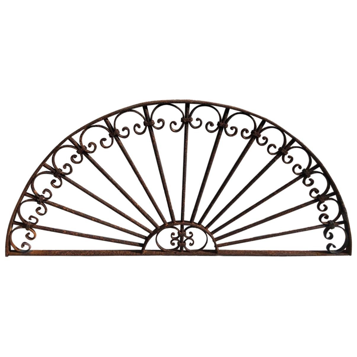 Antique Wrought Iron Decorative Transom For Sale