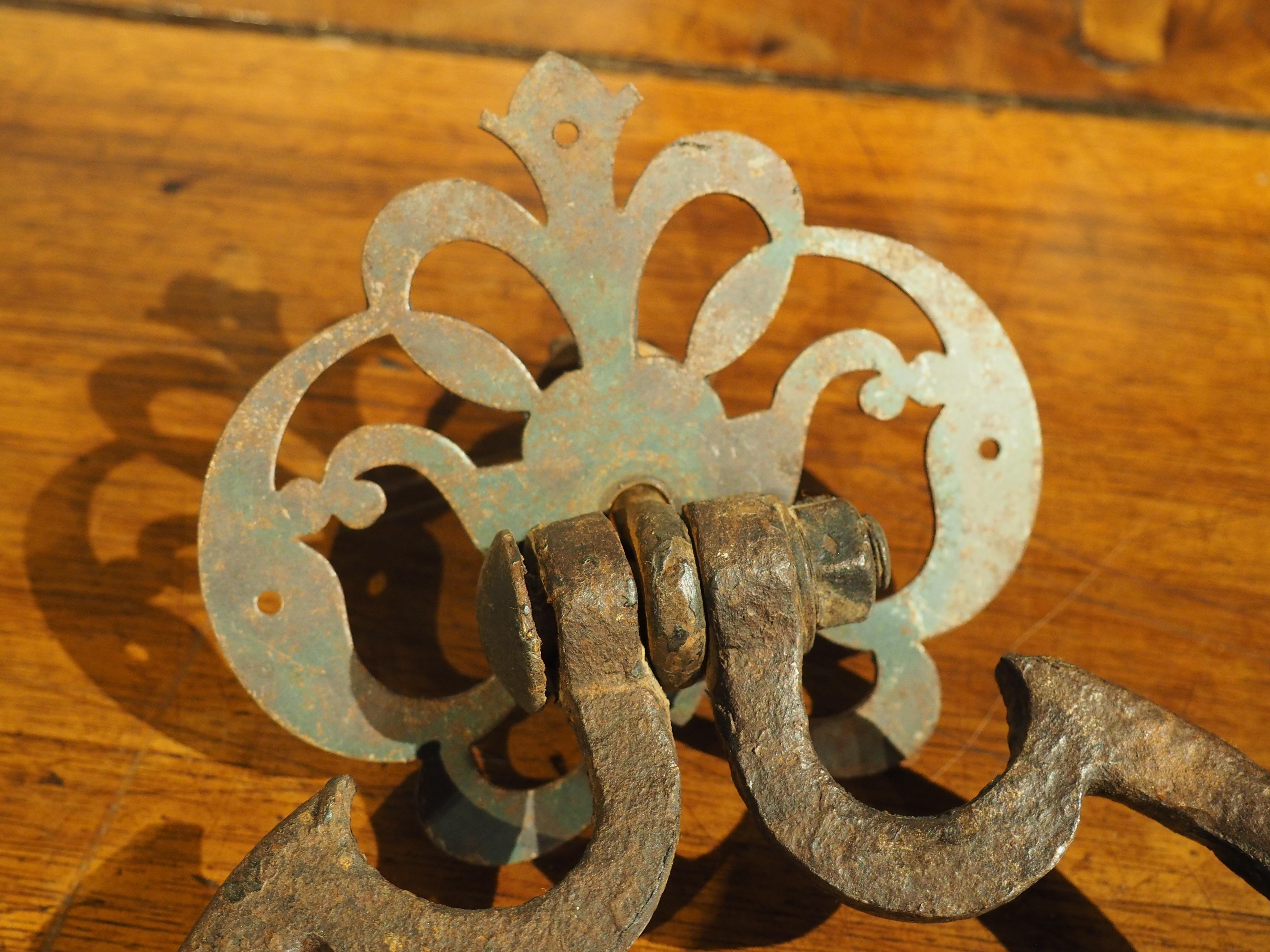 Antique Wrought Iron Door Knocker from France, 18th Century 4
