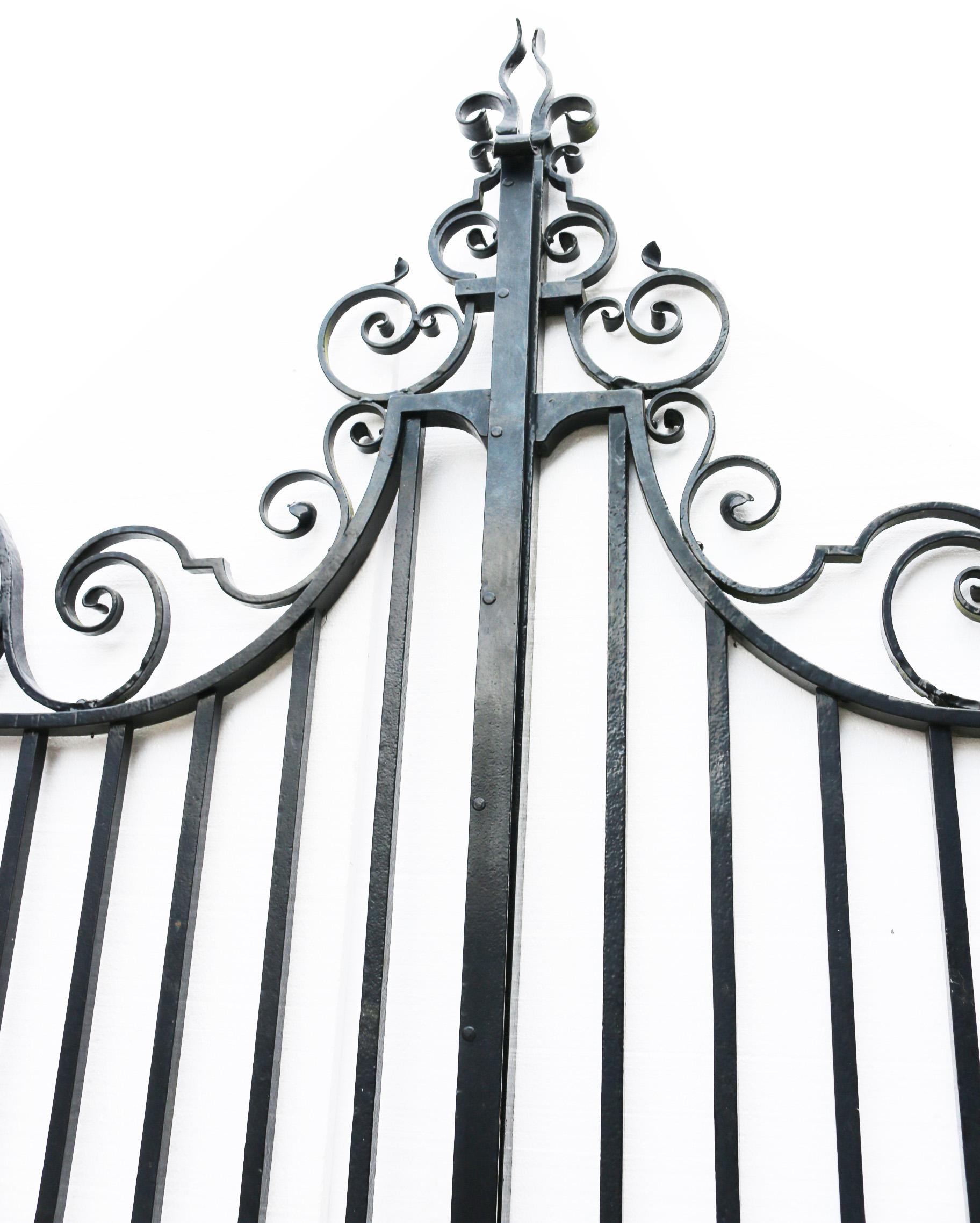 A Pair of Antique Wrought Iron Driveway Gates 12ft / 3.7m For Sale at