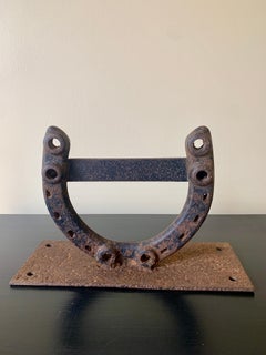 Antique Wrought Iron Equestrian Horseshoe Boot Scrape, Early 20th Century