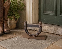 Antique Wrought Iron Equestrian Horseshoe Boot Scrape, Early 20th Century