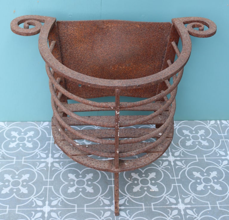 Antique Wrought Iron Fire Basket For Sale 2