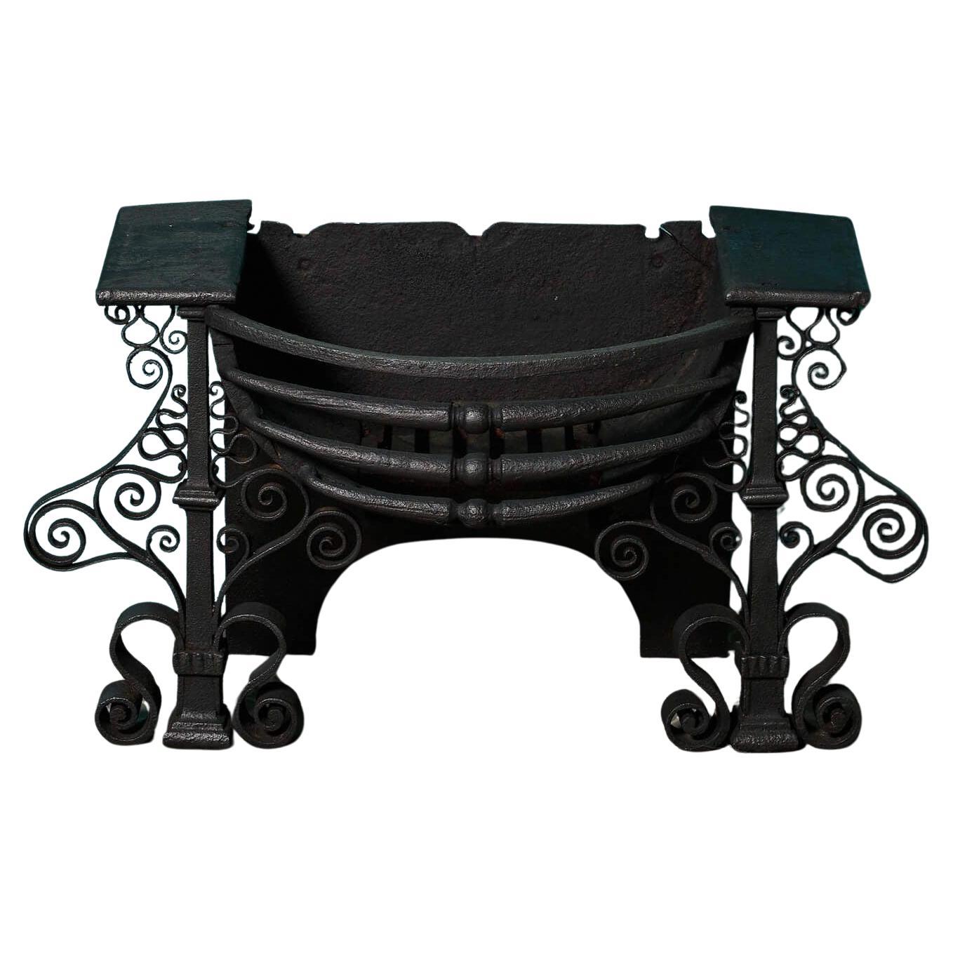 Antique Wrought Iron Fire Grate