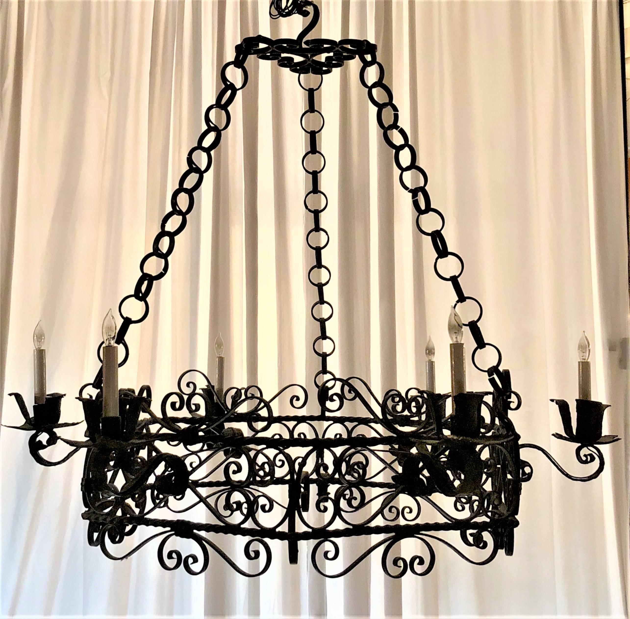 This fixture has very nice detail in the ironwork.
 