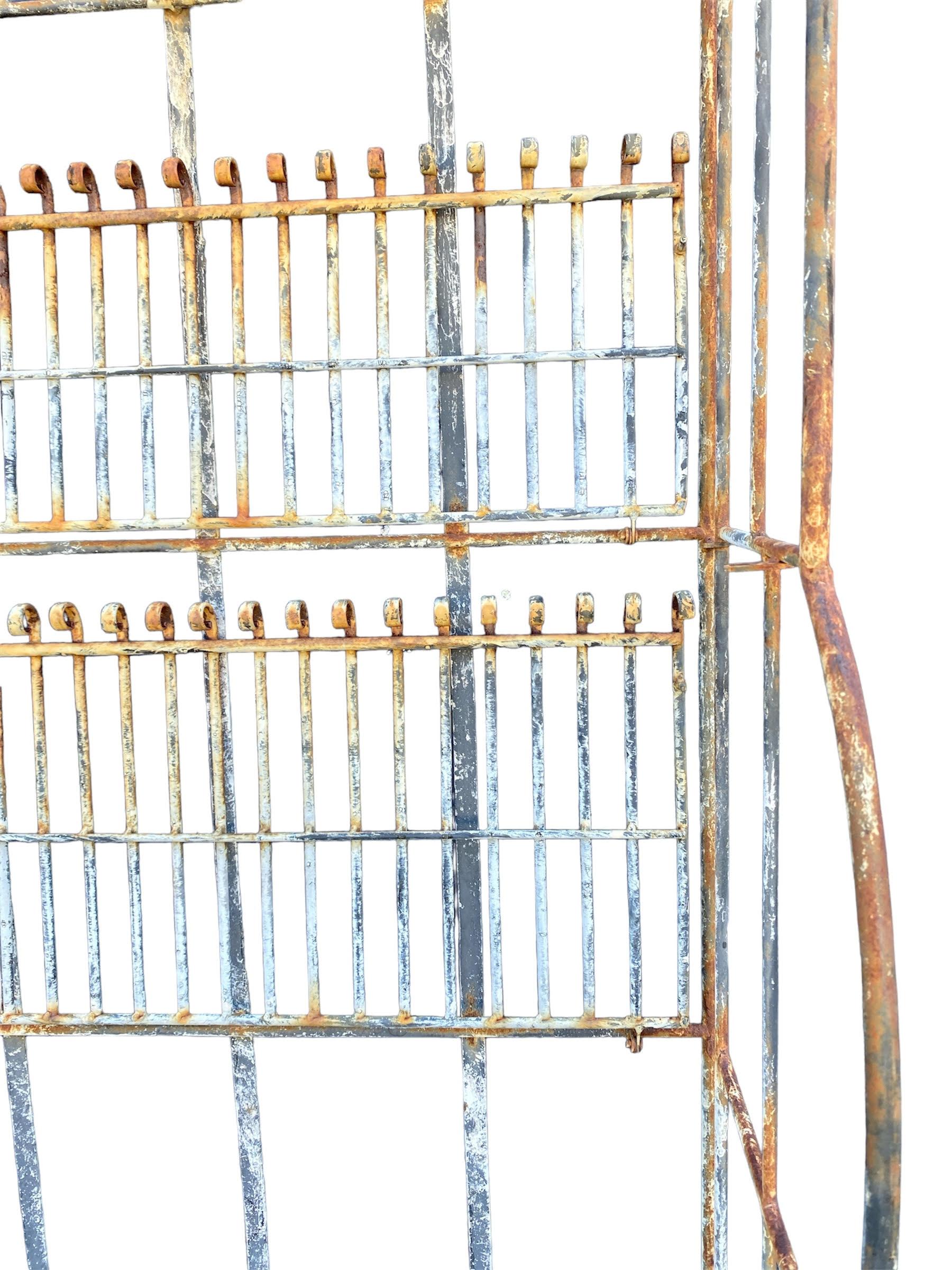 Antique Wrought Iron Foldable French Shelf Rack 2