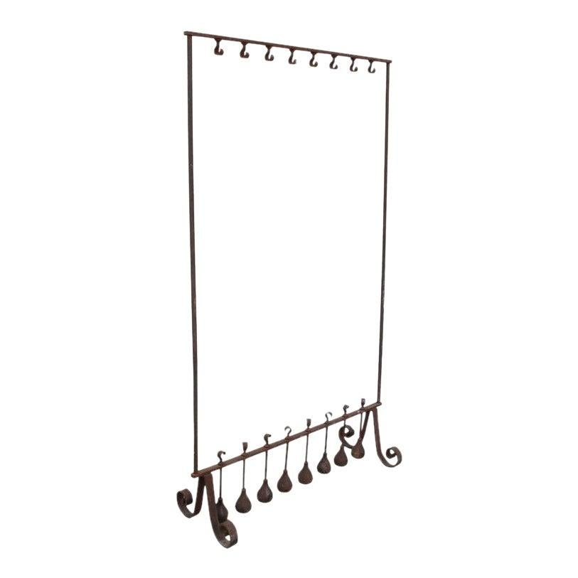 North American Antique Wrought Iron Free Standing Coat Gray Rack