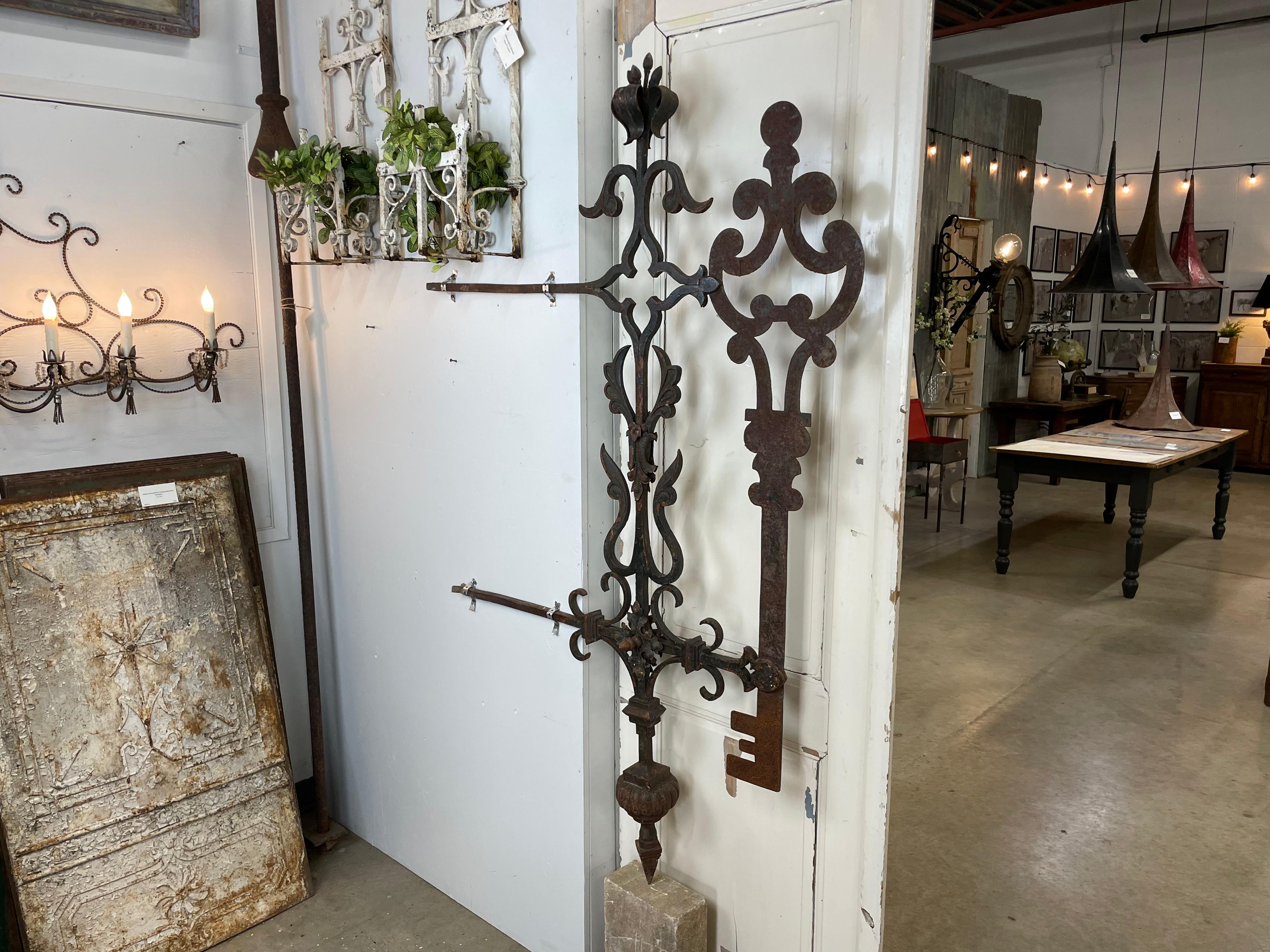 Antique Wrought Iron French Locksmith Sign For Sale 5
