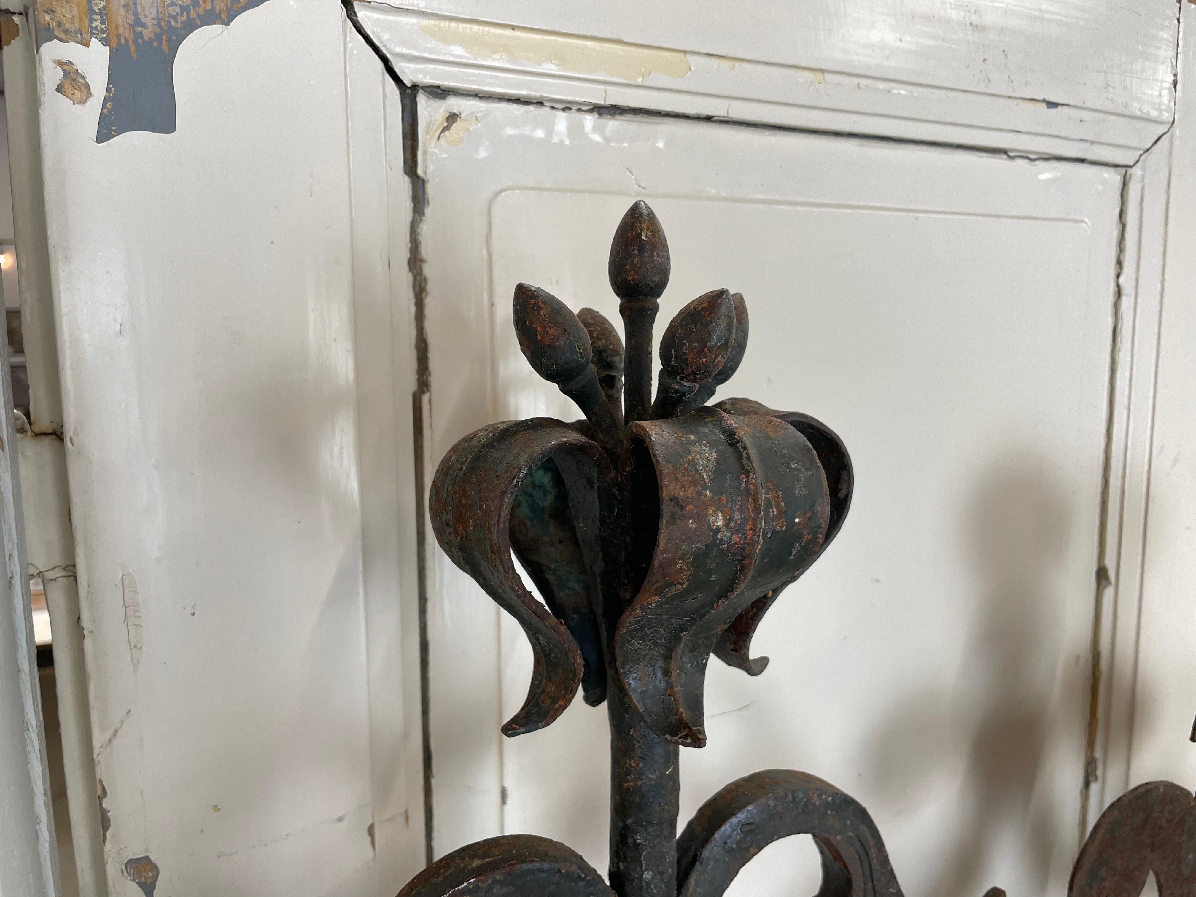 Hand-Crafted Antique Wrought Iron French Locksmith Sign For Sale