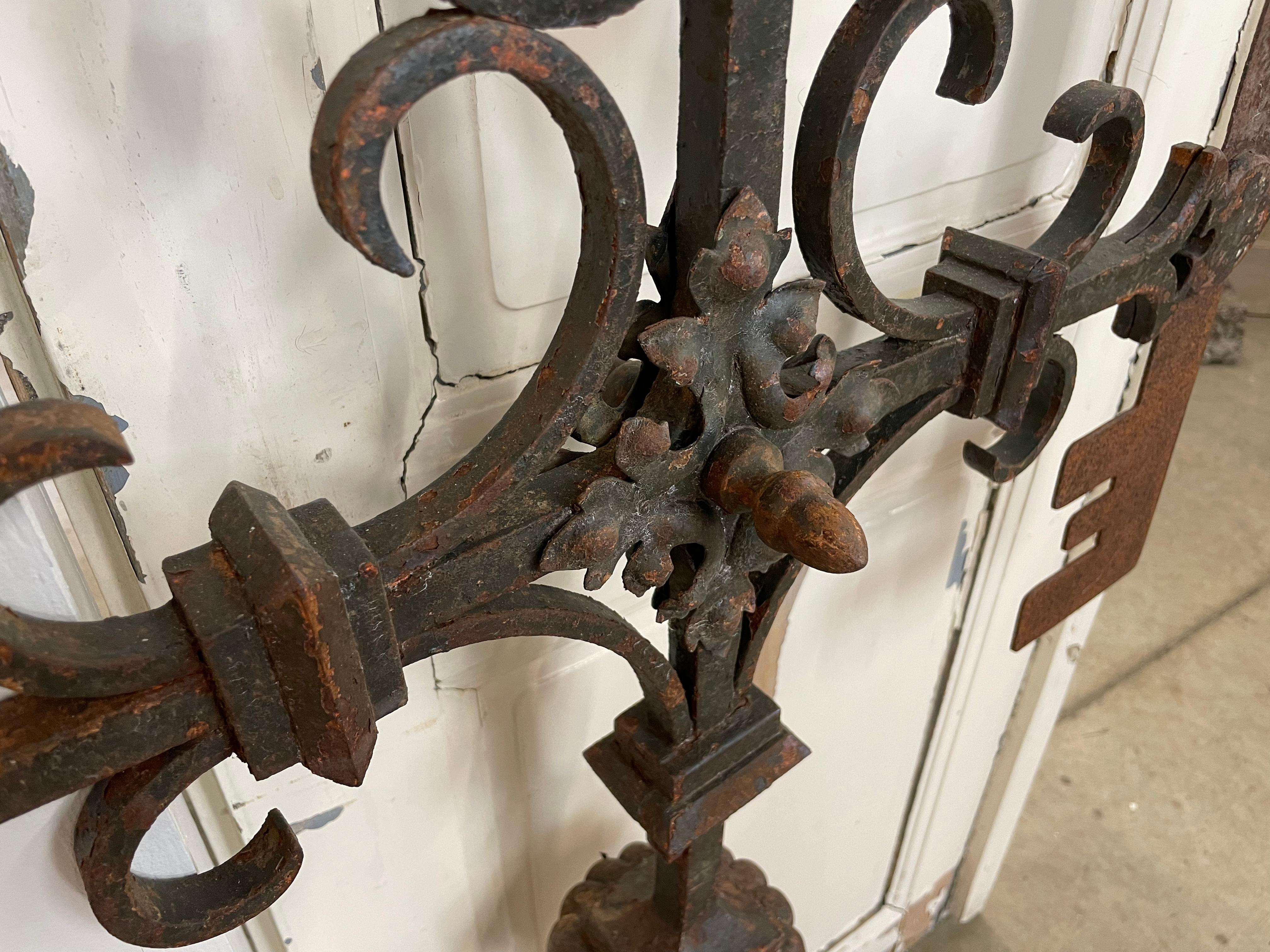 Antique Wrought Iron French Locksmith Sign In Good Condition For Sale In Calgary, Alberta