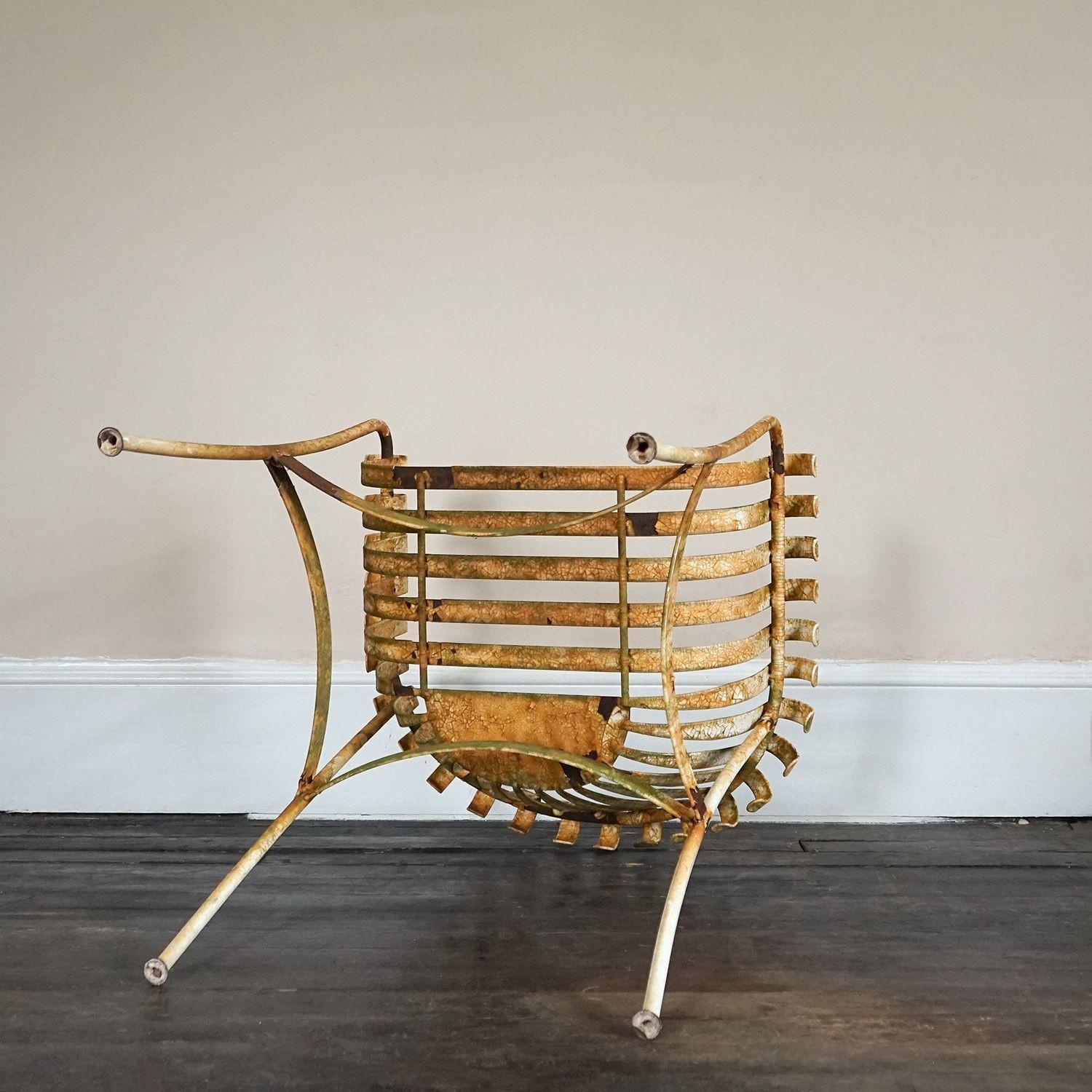 Antique Wrought Iron Garden Chair, c. 1920s 5