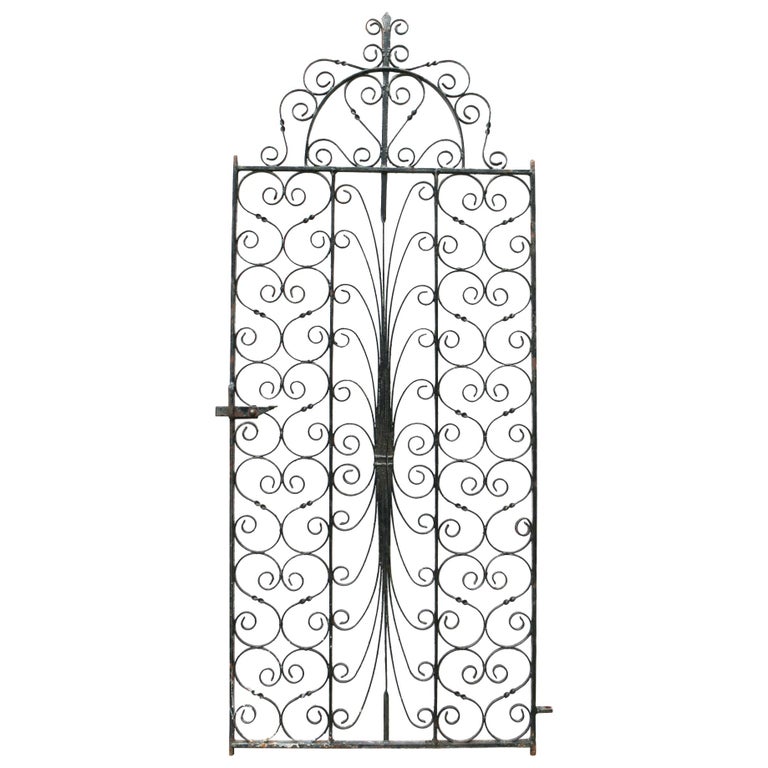 Antique Wrought Iron Garden Gate For Sale at 1stdibs