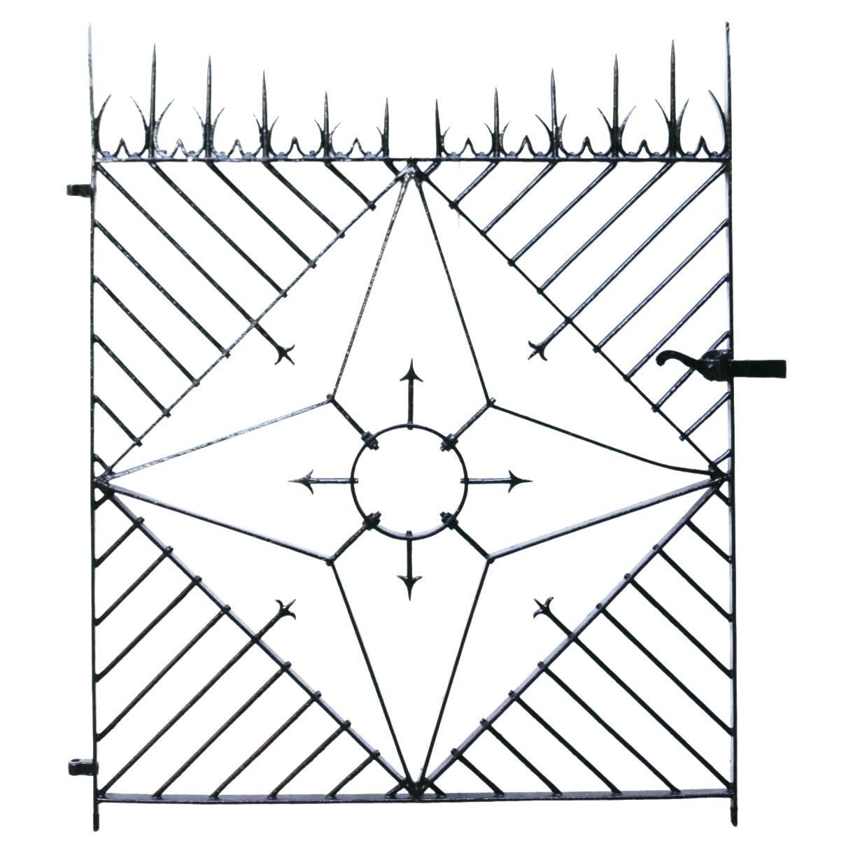 Antique Wrought Iron Garden Pedestrian Gate For Sale