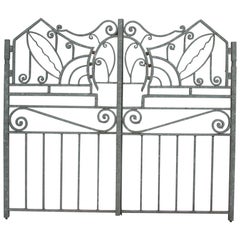 Antique Wrought Iron Gate from Switzerland, Sandblasted and Galvanized