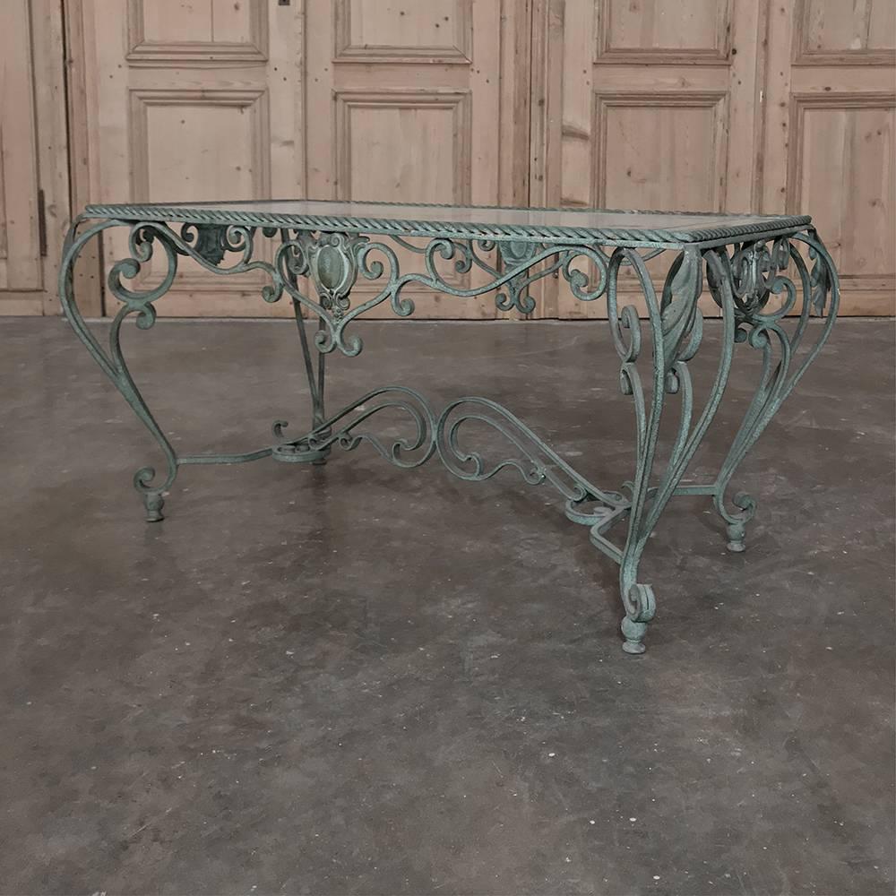 antique glass coffee table