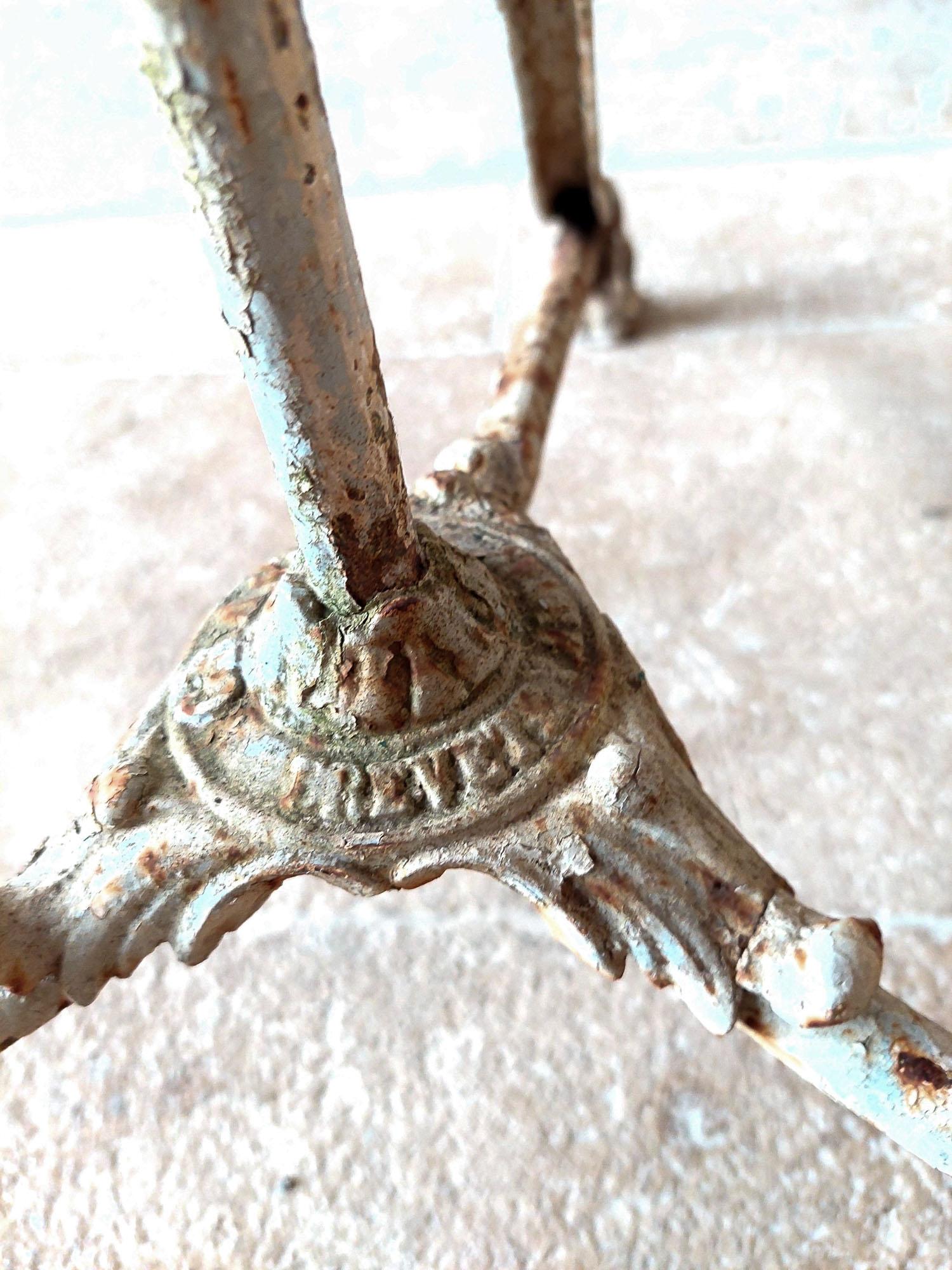 Antique wrought iron Grassin a Arras garden table For Sale 4