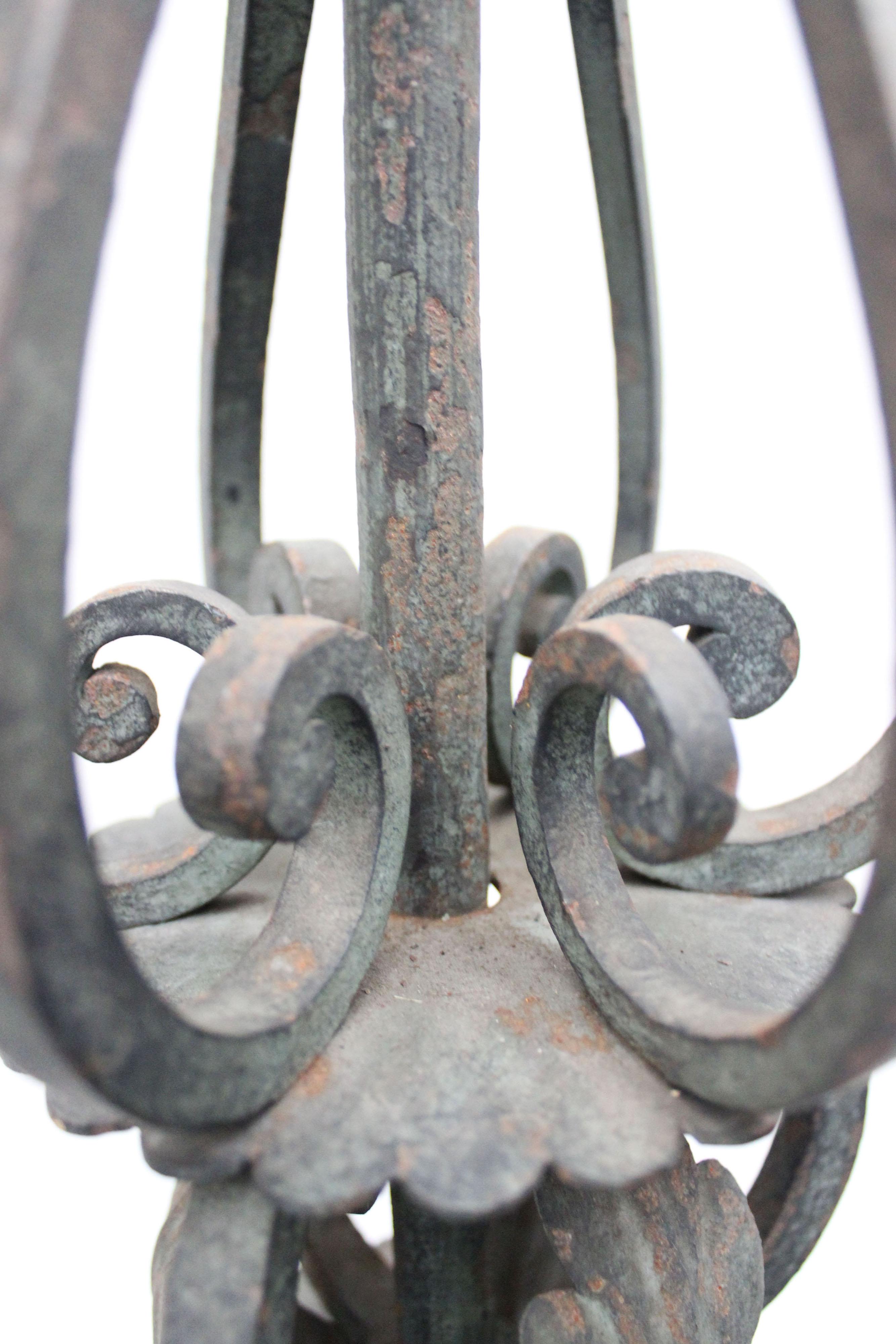 Antique Wrought Iron Ground Lamp, 1890s For Sale 3