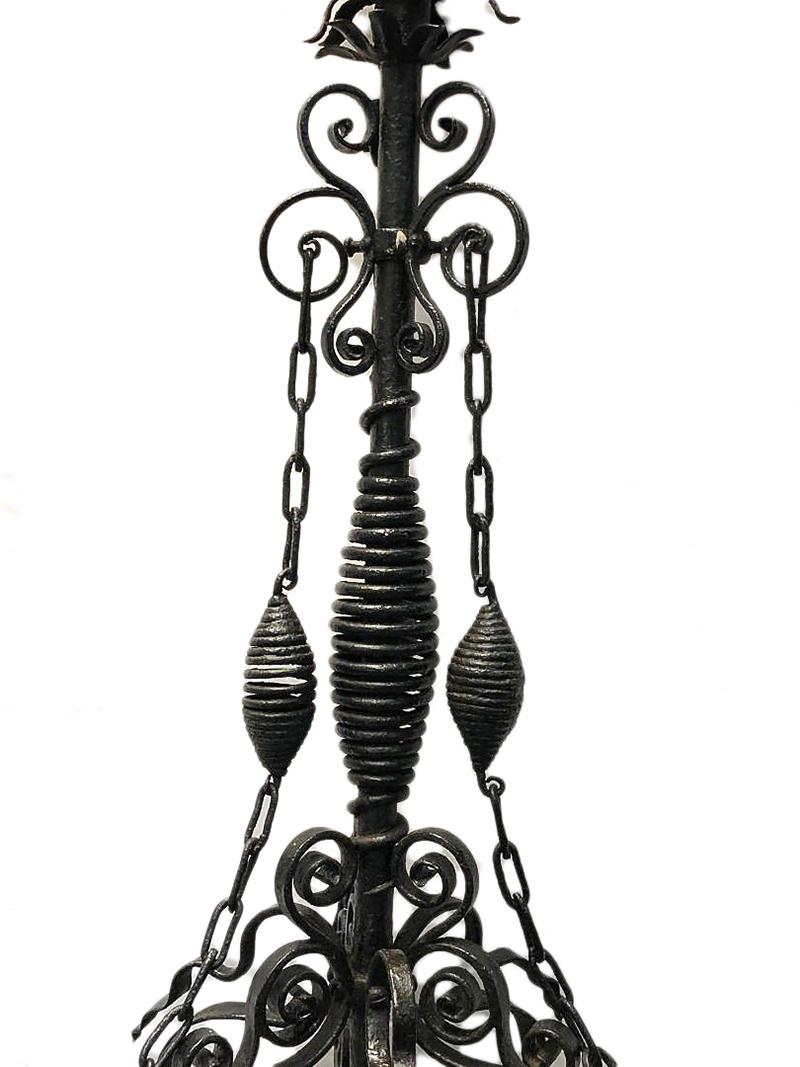 American Antique Wrought Iron Lantern For Sale