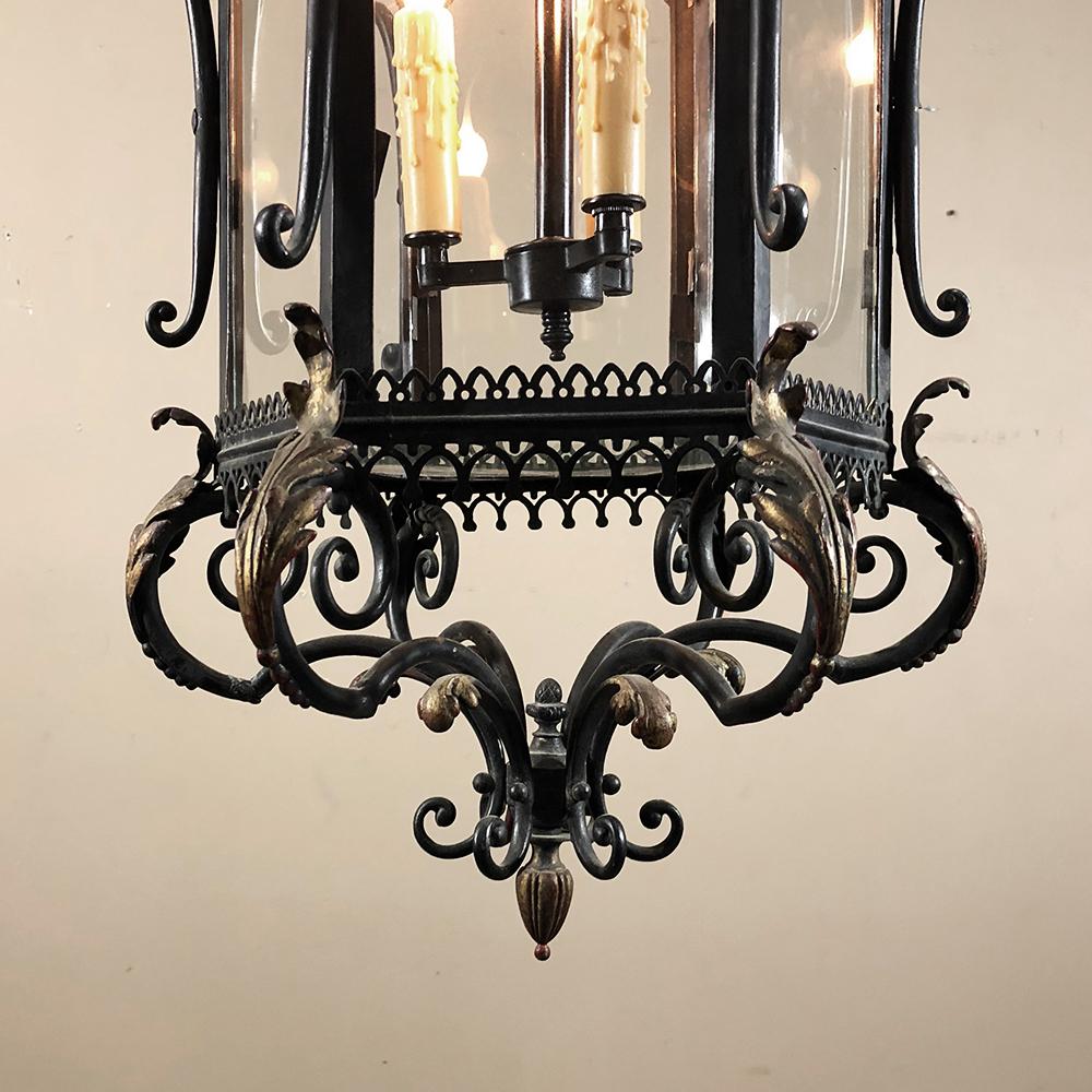 Hand-Crafted Antique Wrought Iron Lantern