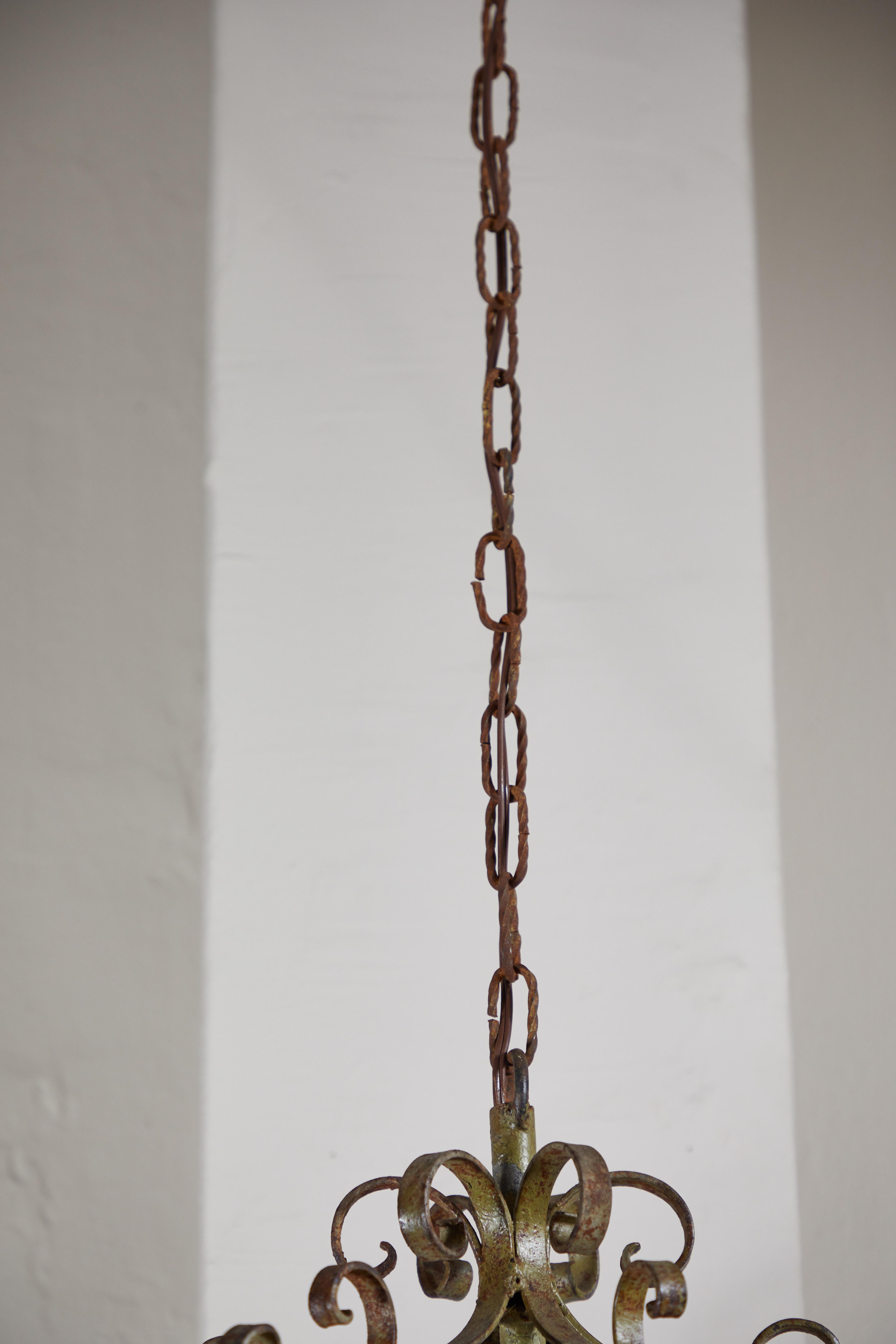 20th Century Antique Wrought Iron Lantern For Sale