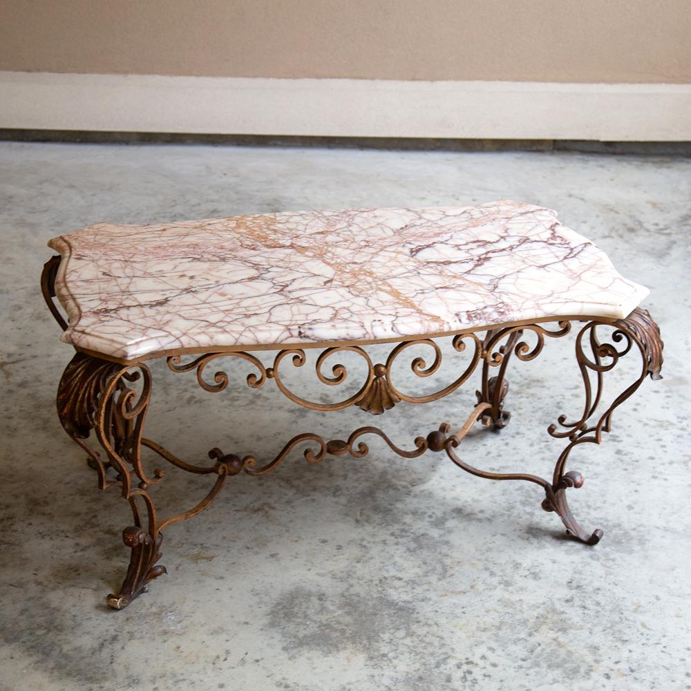 iron marble coffee table