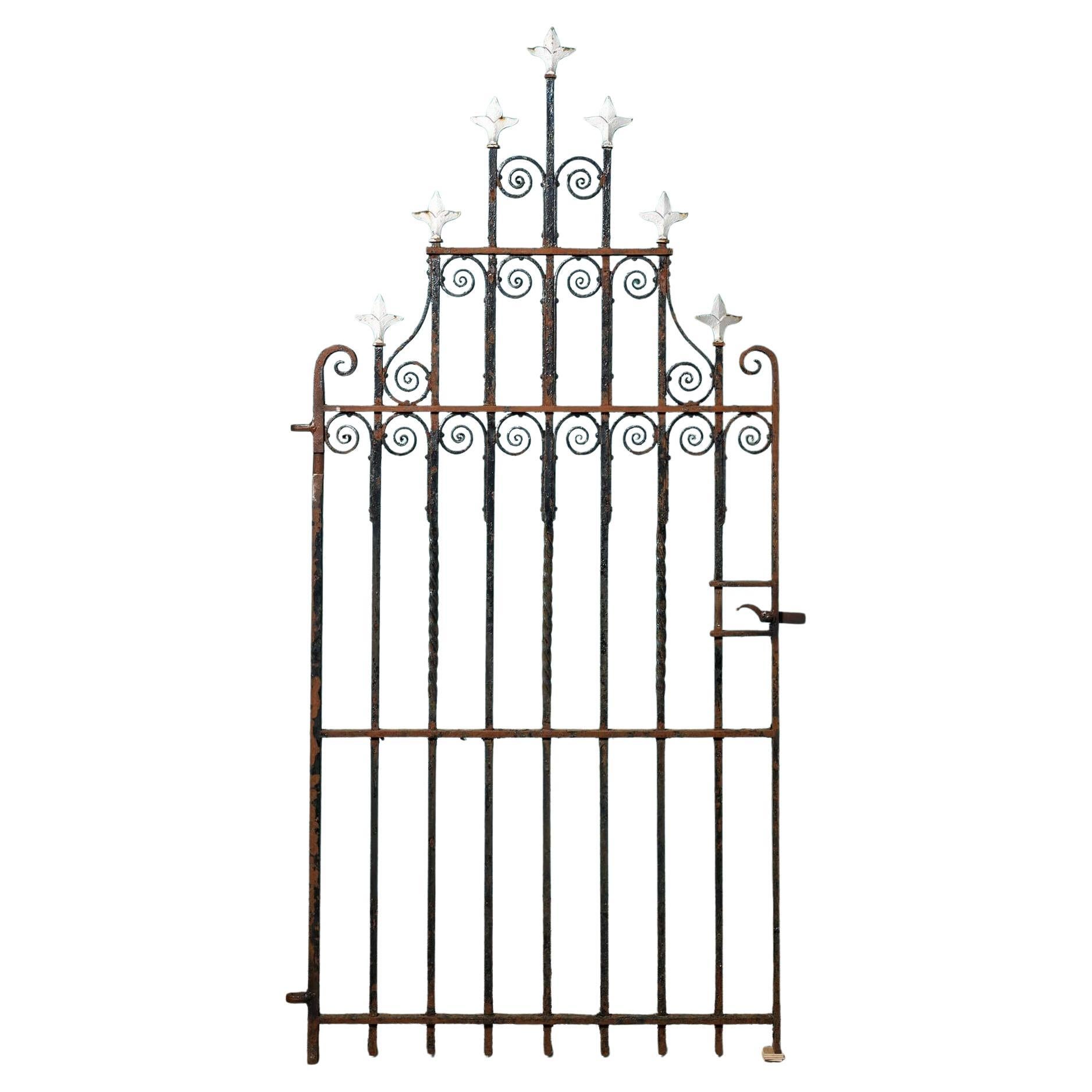 Antico cancello pedonale in ferro battuto per giardino