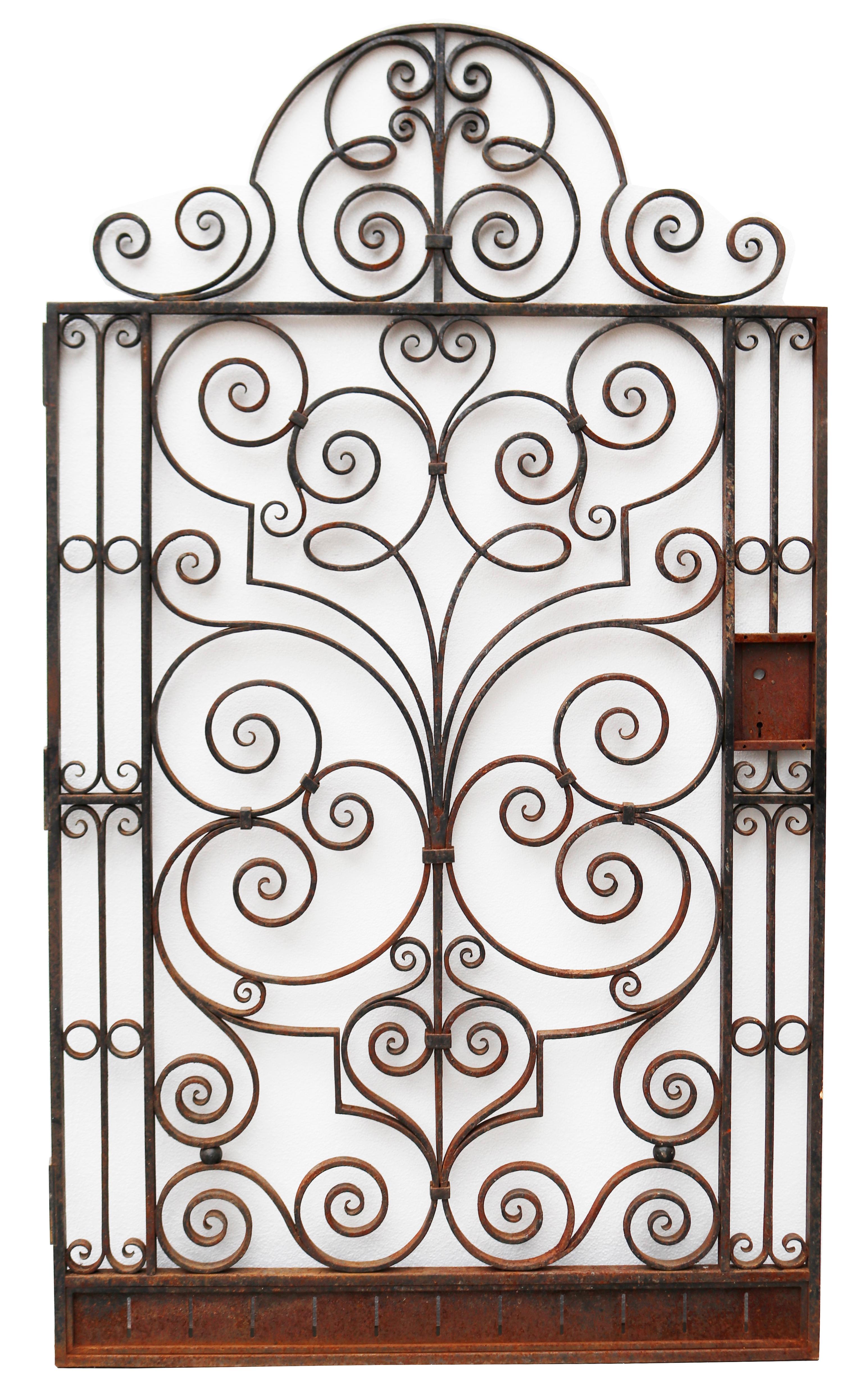 19th Century Antique Wrought Iron Pedestrian Gate For Sale