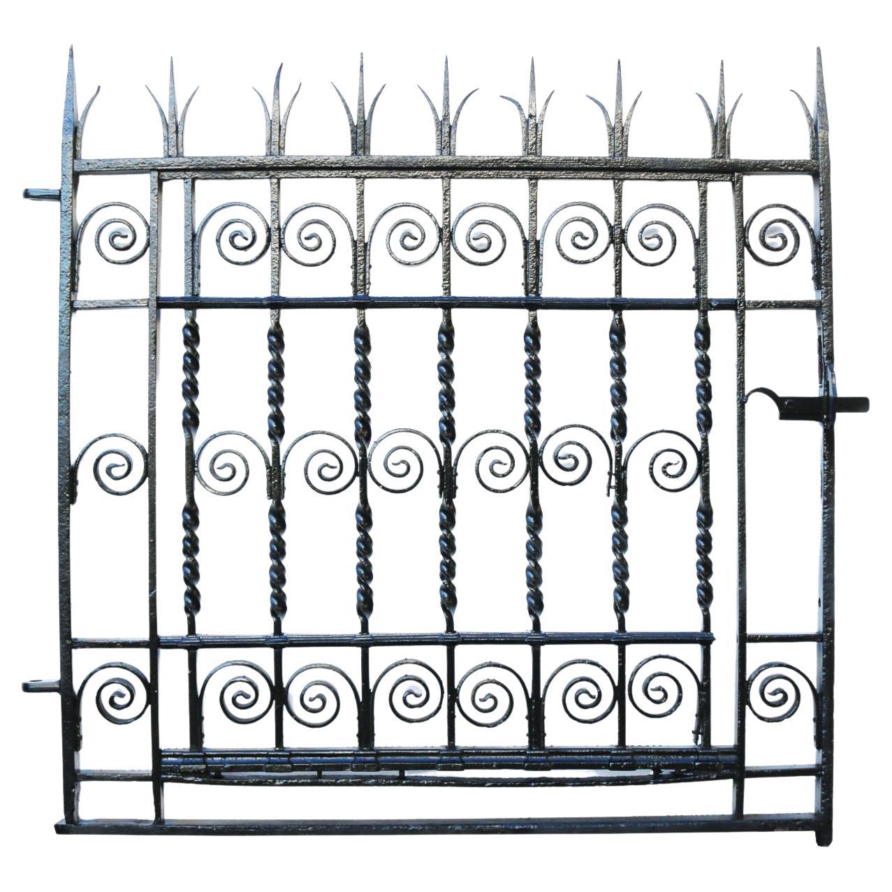 Antique Wrought Iron Pedestrian Gate For Sale