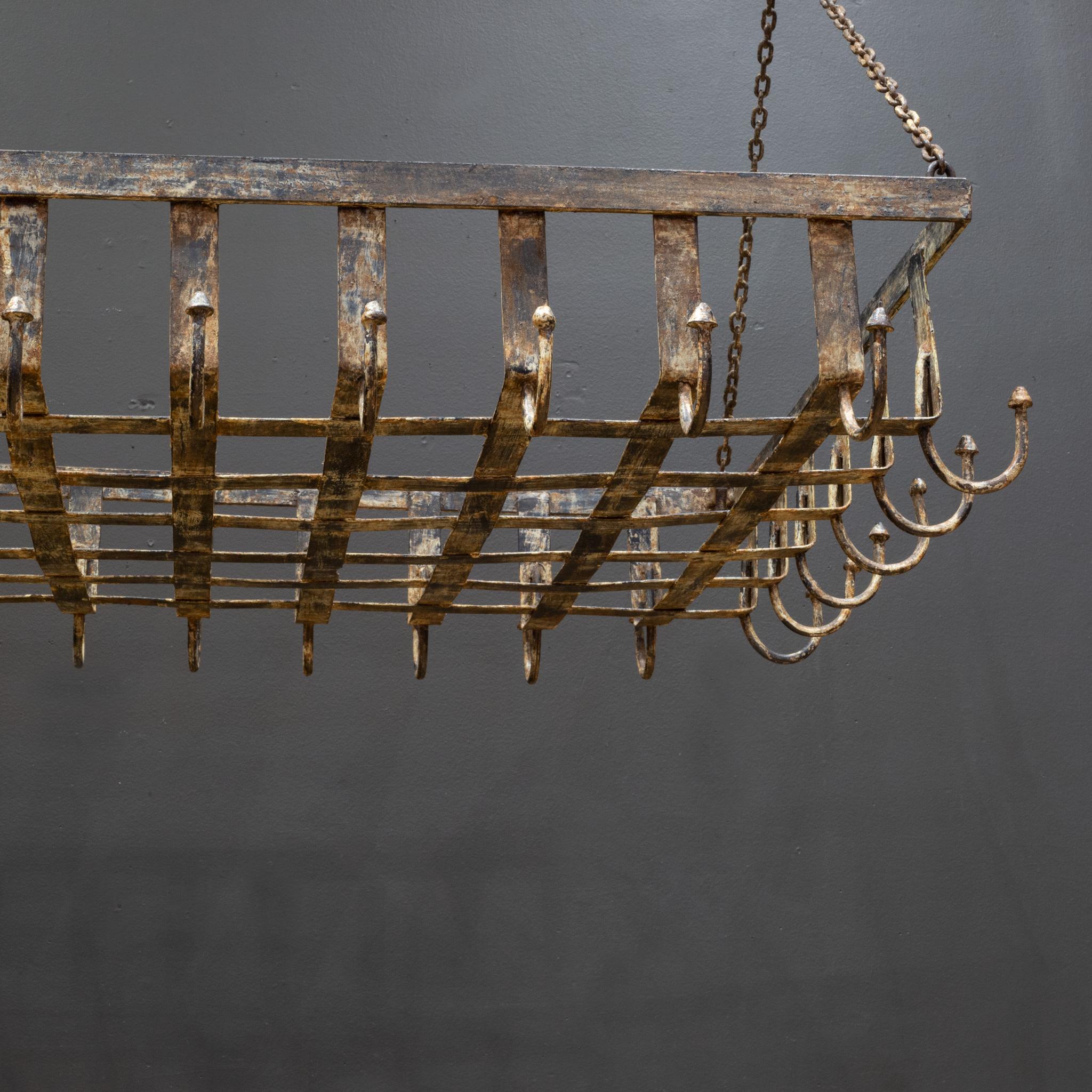 Antique Wrought Iron Pot Rack In Good Condition In San Francisco, CA