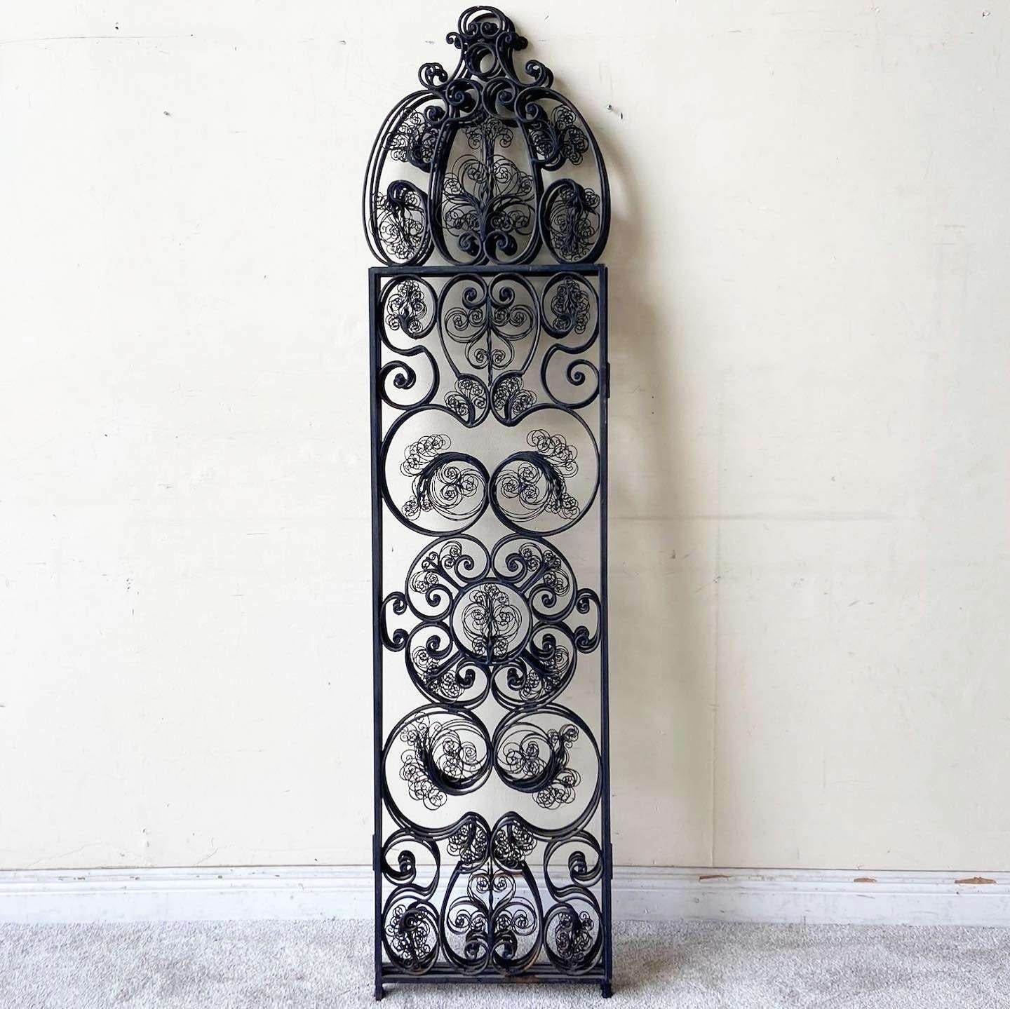 Antique Wrought Iron Room Divider - 4 Panels 2