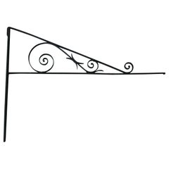 Antique Wrought Iron Shop Sign Bracket, Late 19th Century