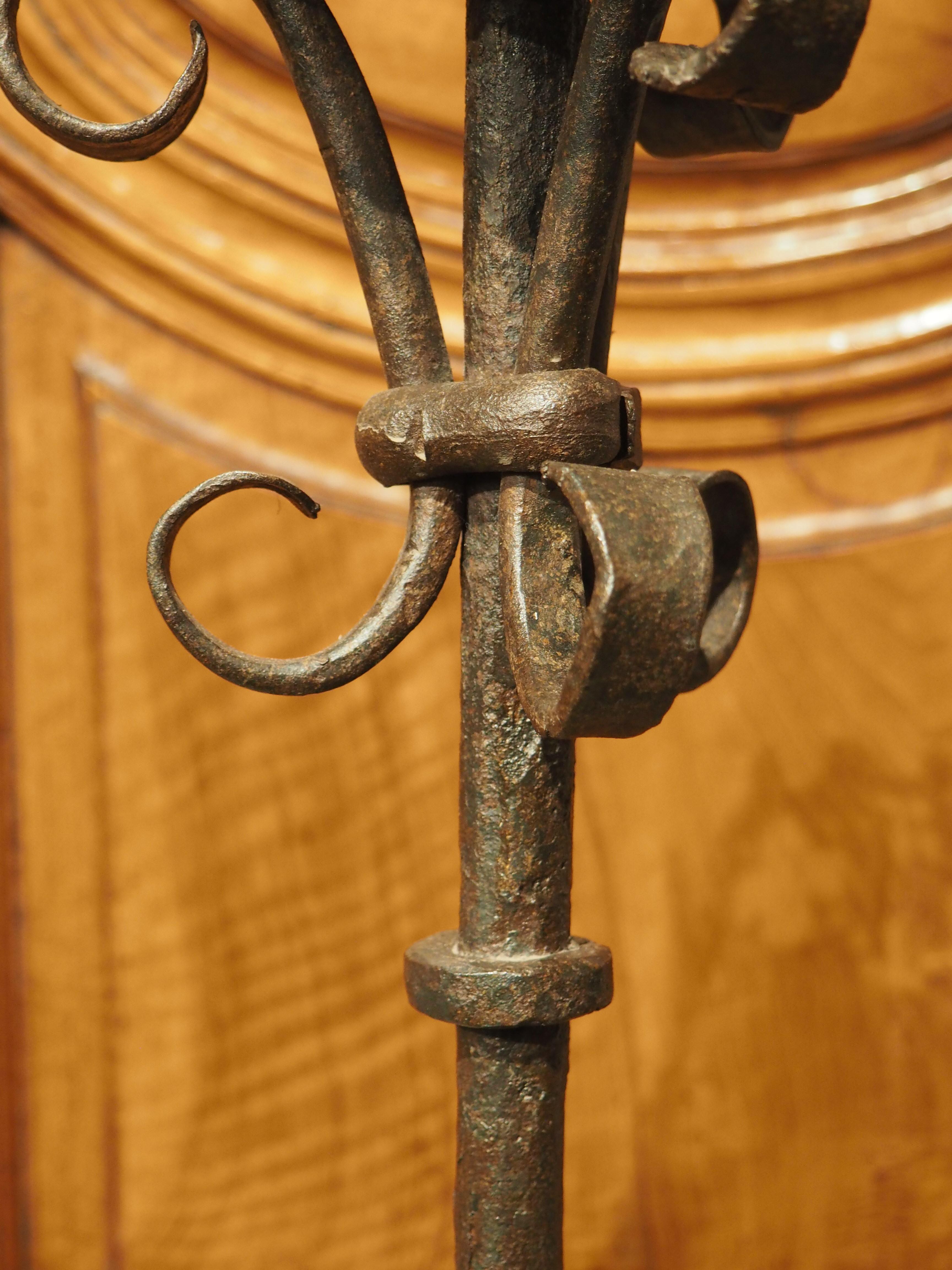 Antique Wrought Iron Spanish Candle Holder, Circa 1600 7