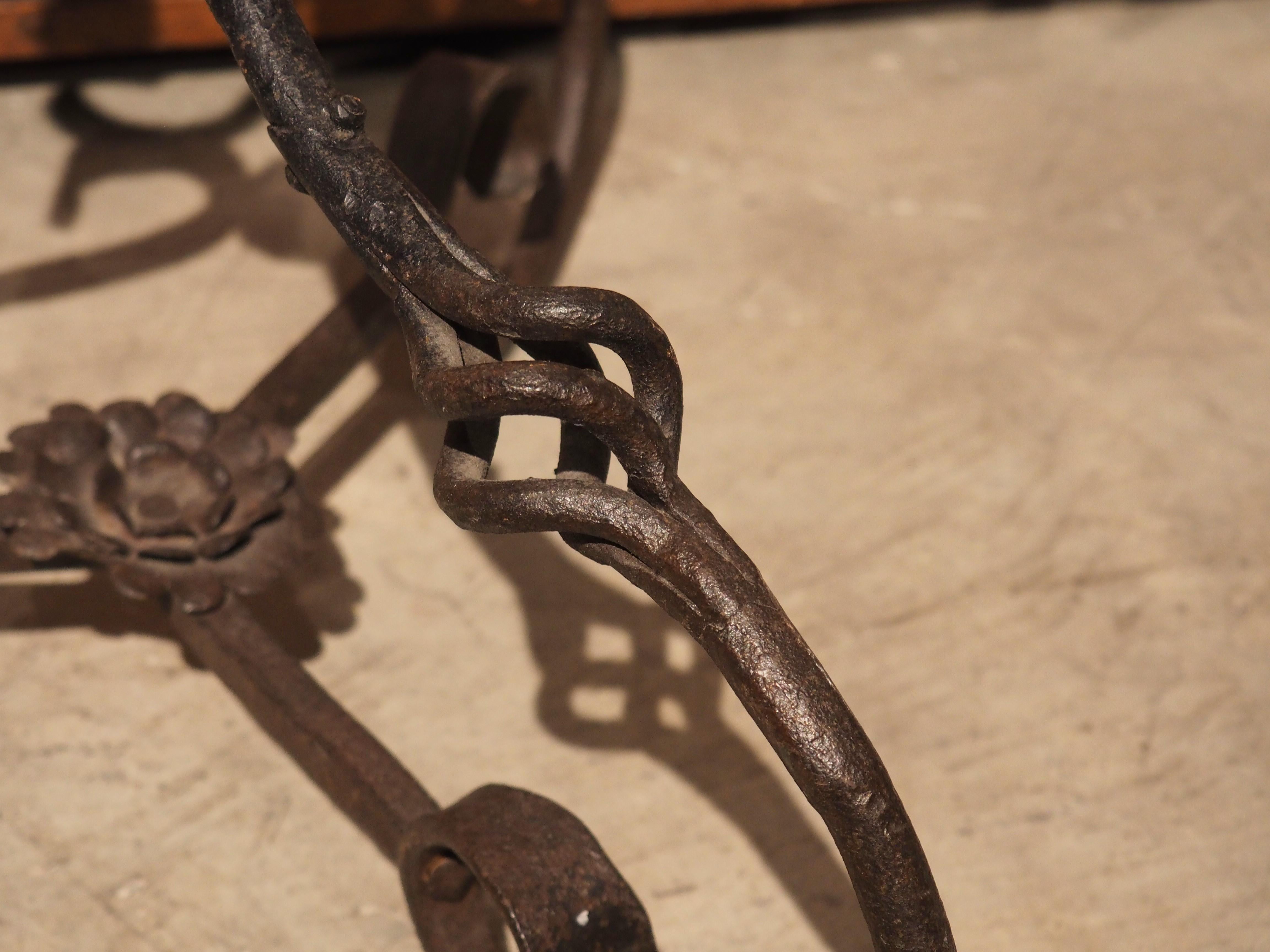 Early 17th Century Antique Wrought Iron Spanish Candle Holder, Circa 1600