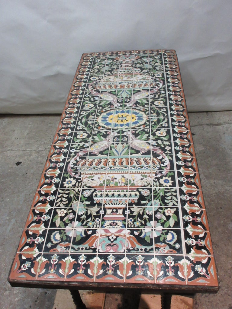 Antique Wrought Iron Spanish Tile Top Table at 1stDibs spanish tile
