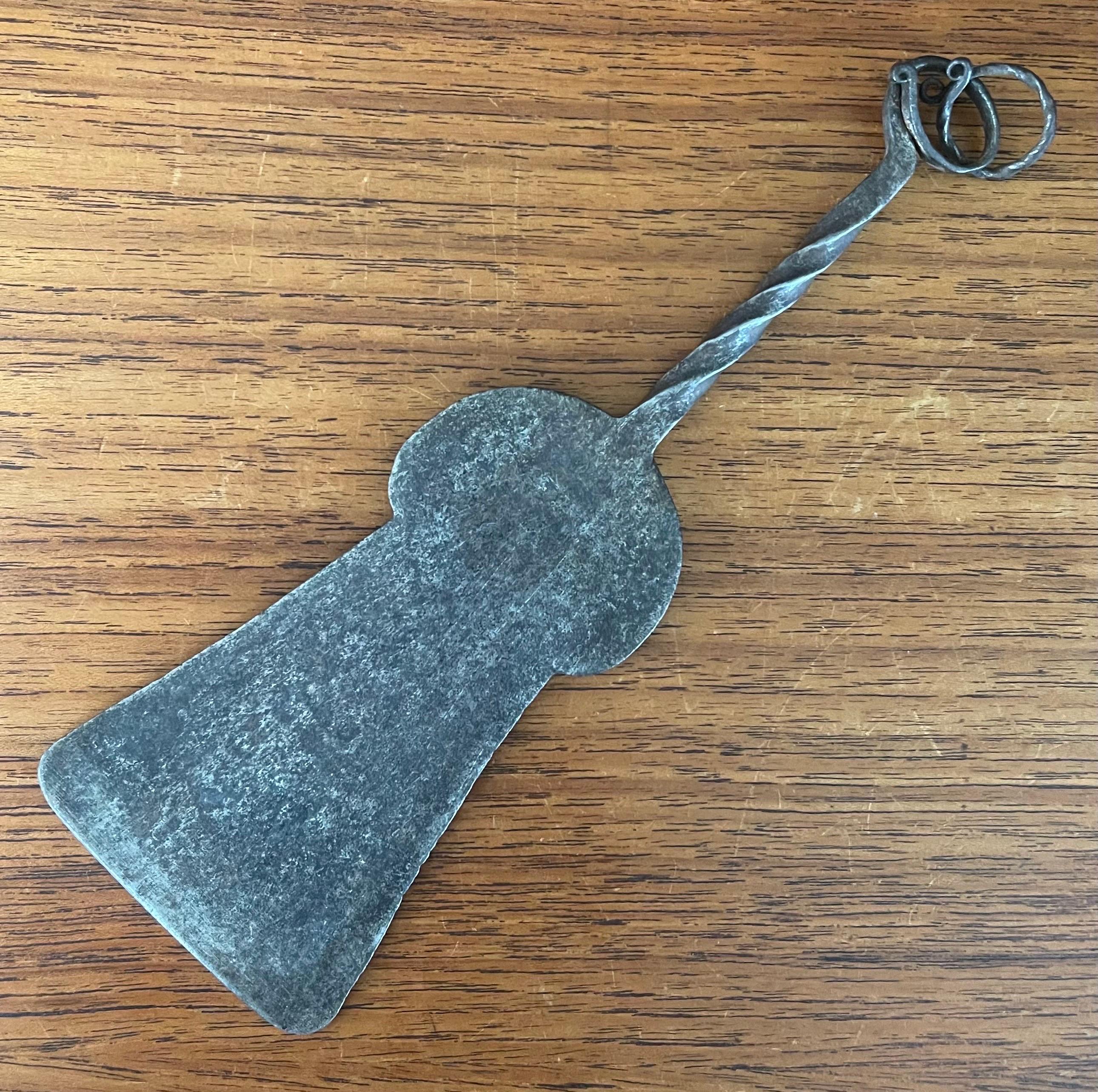 19th Century Antique Wrought Iron Spatula and Bottle Opener For Sale