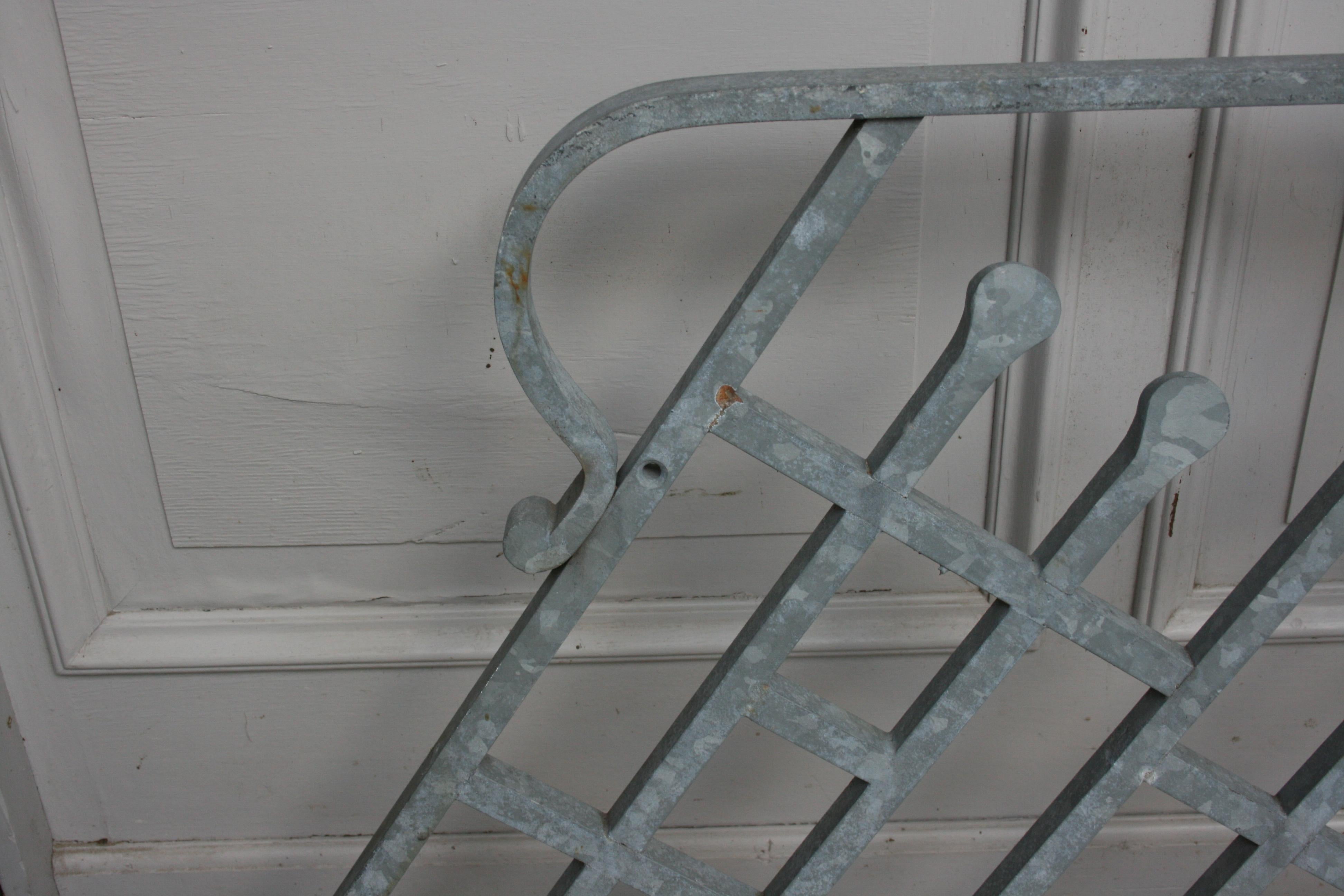 Antique Wrought Iron Stair Railing, Sandblasted and Galvanized For Sale 1