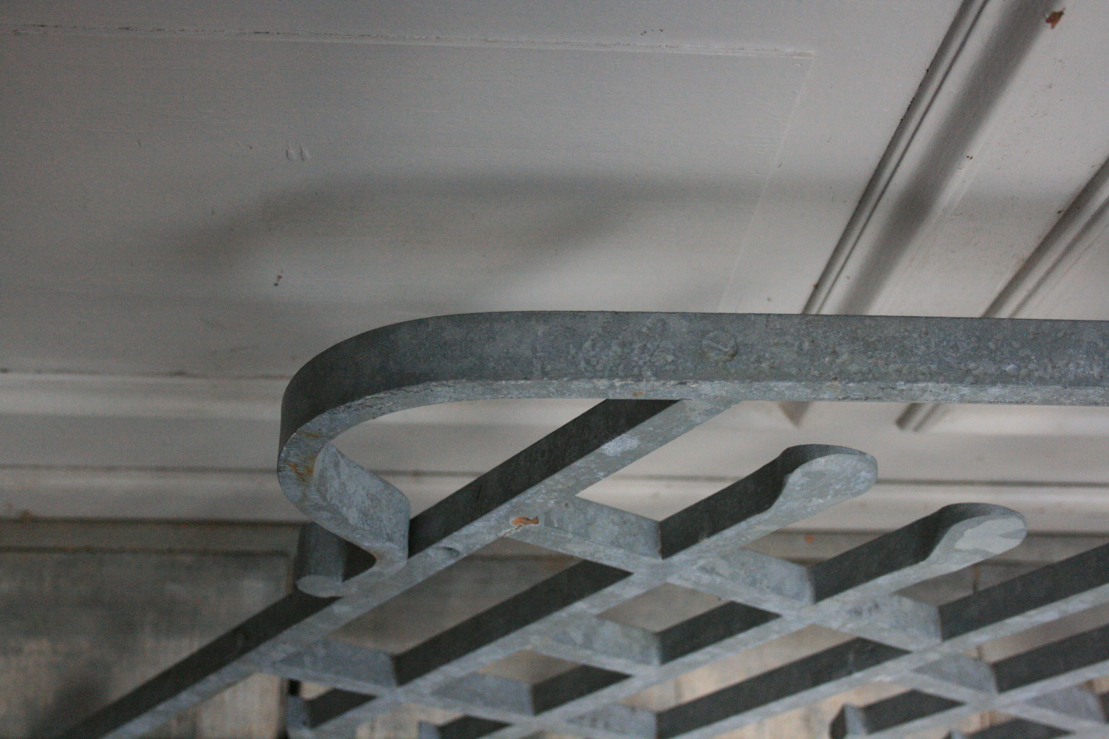 Antique Wrought Iron Stair Railing, Sandblasted and Galvanized For Sale 4