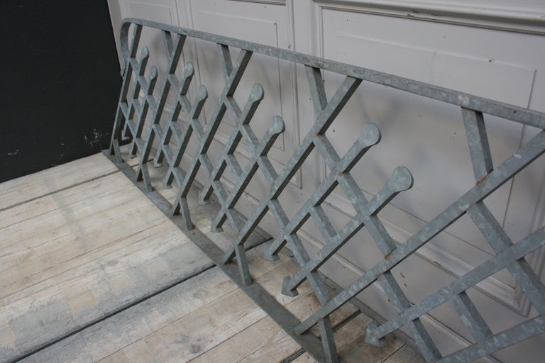 Antique Wrought Iron Stair Railing, Sandblasted and Galvanized For Sale