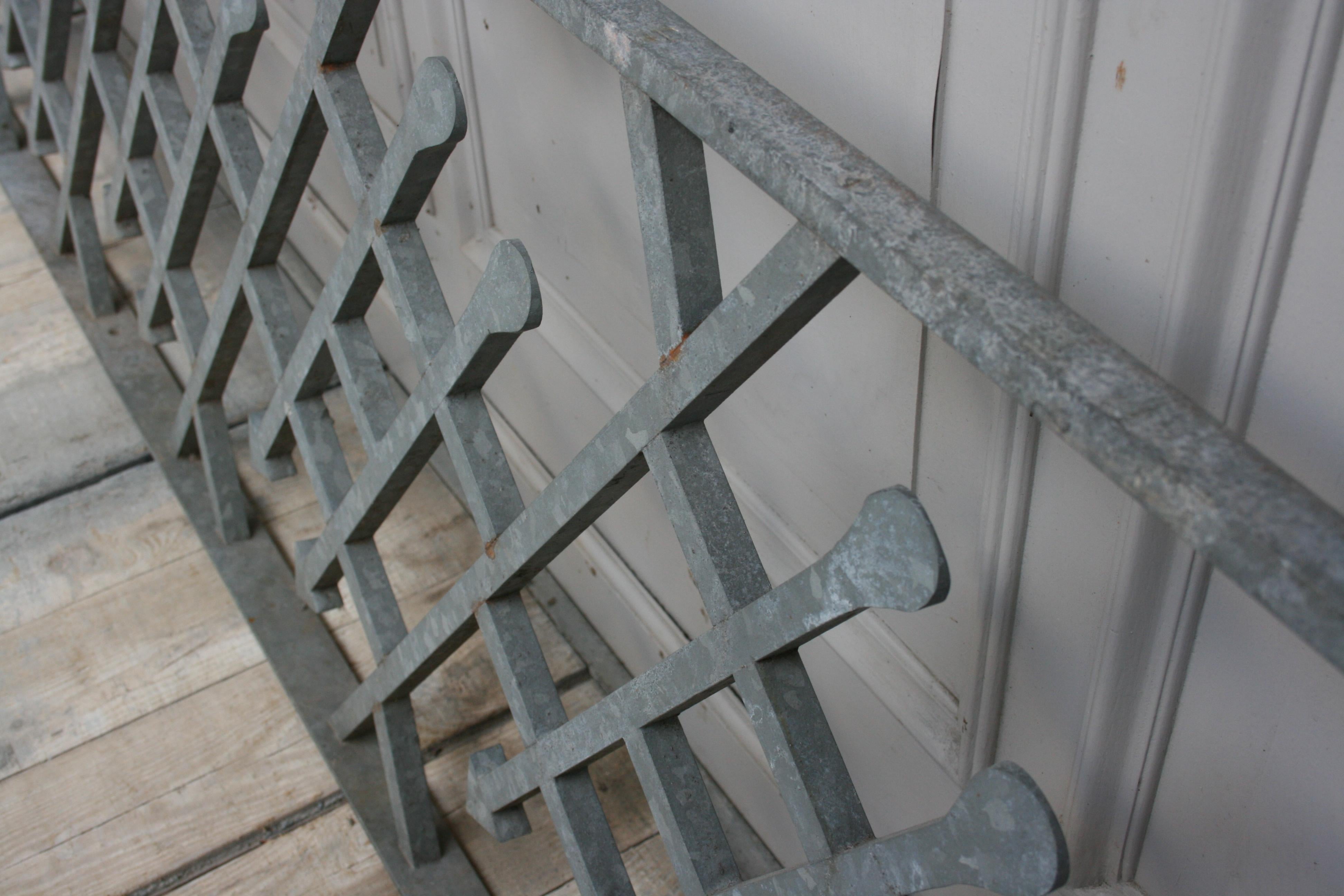 Rustic Antique Wrought Iron Stair Railing, Sandblasted and Galvanized For Sale
