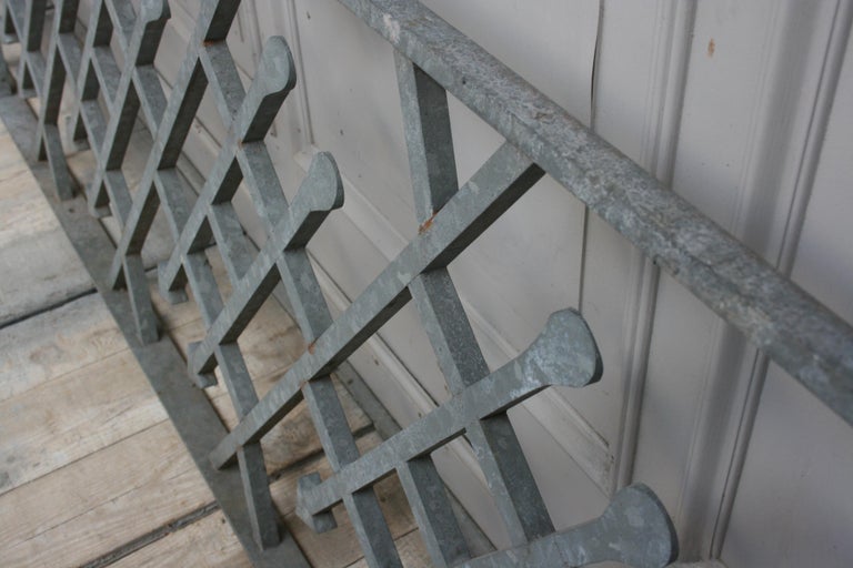 Antique Wrought Iron Stair Railing, Sandblasted and Galvanized For Sale