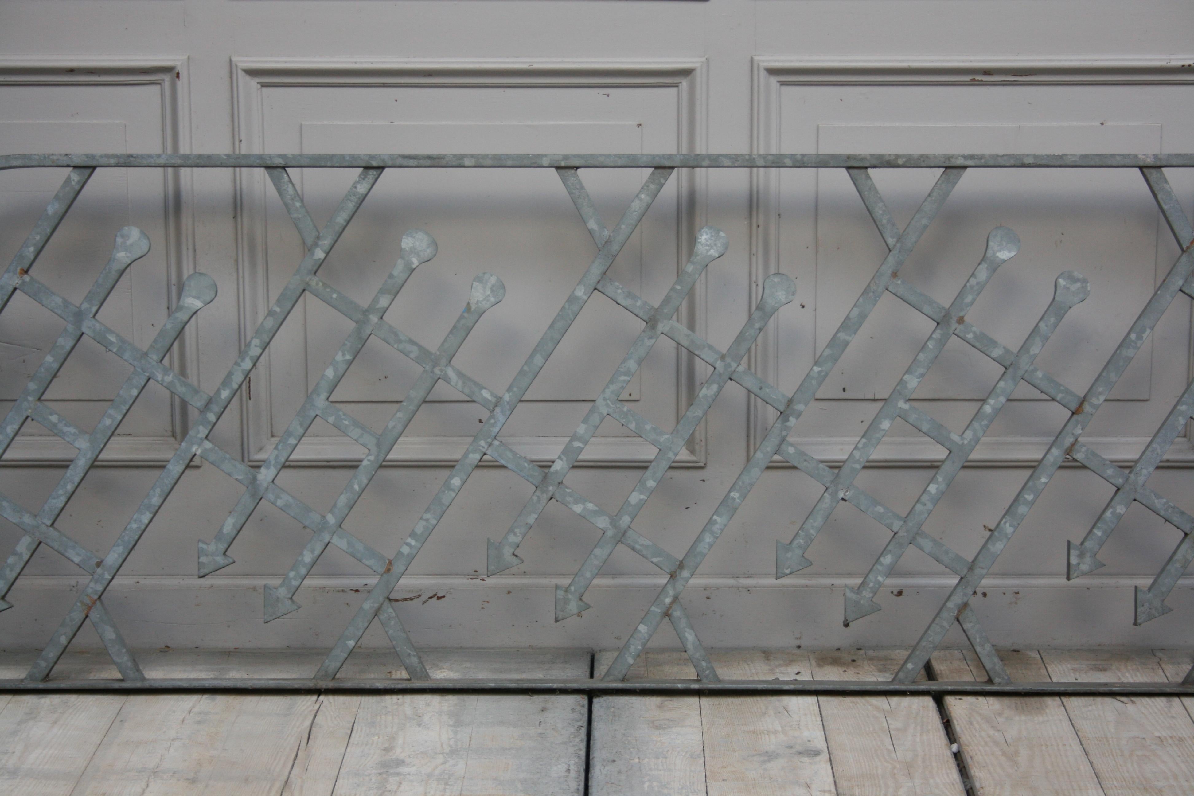 European Antique Wrought Iron Stair Railing, Sandblasted and Galvanized For Sale