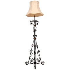 antique wrought iron lamps Antique Wrought Iron Telescopic Lamp